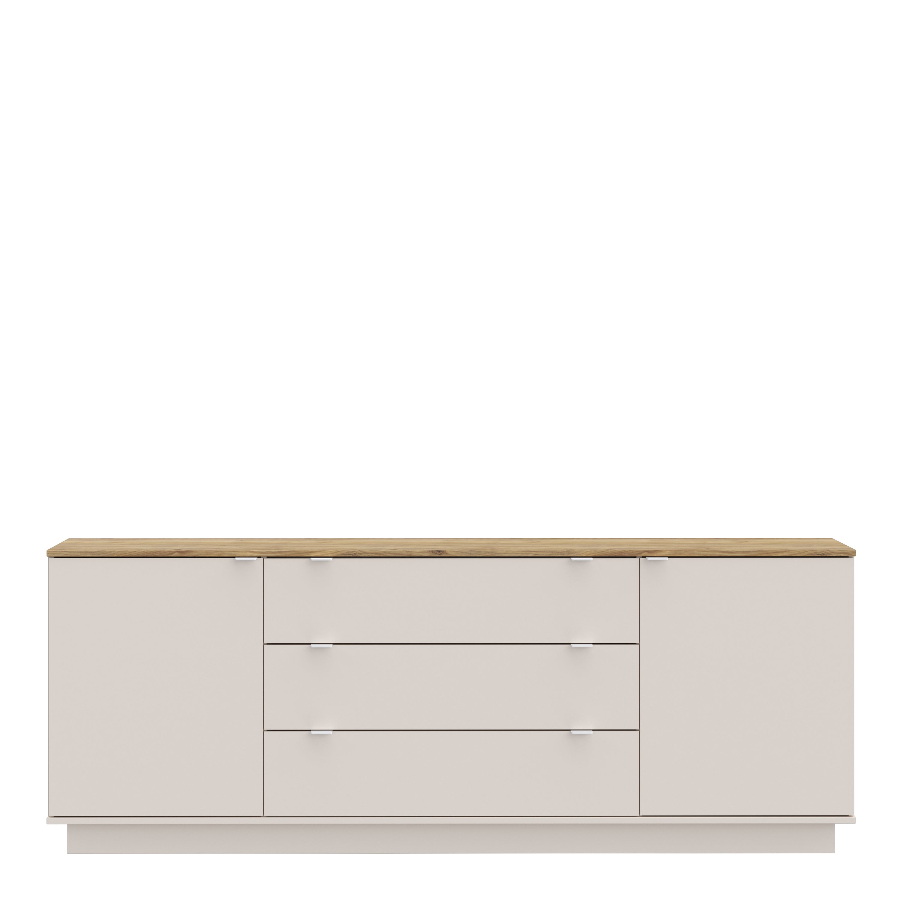 Ganymede Large Sideboard with 3 Drawers & 2 Doors in Mauvella Oak and Sand