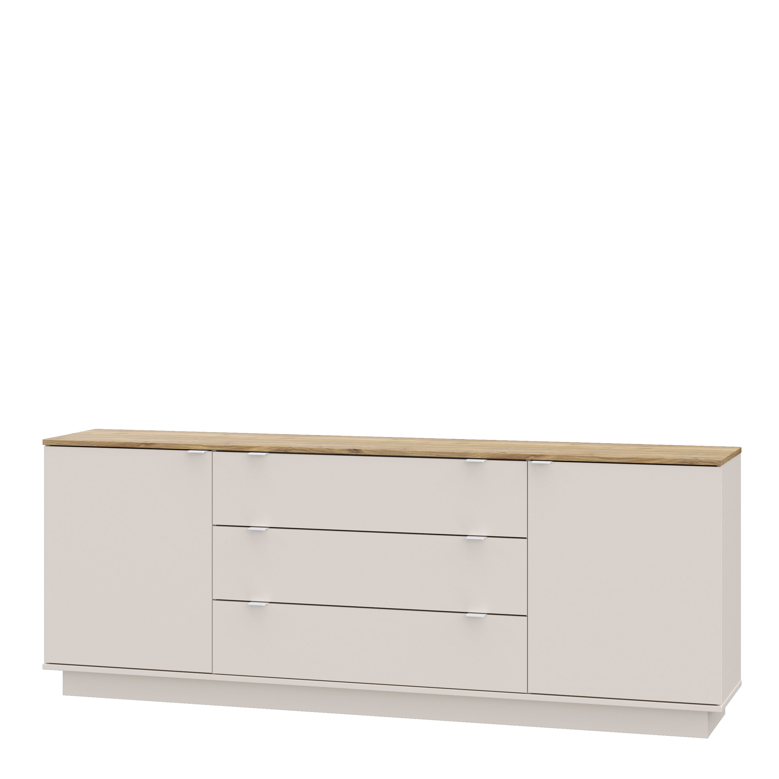 Ganymede Large Sideboard with 3 Drawers & 2 Doors in Mauvella Oak and Sand