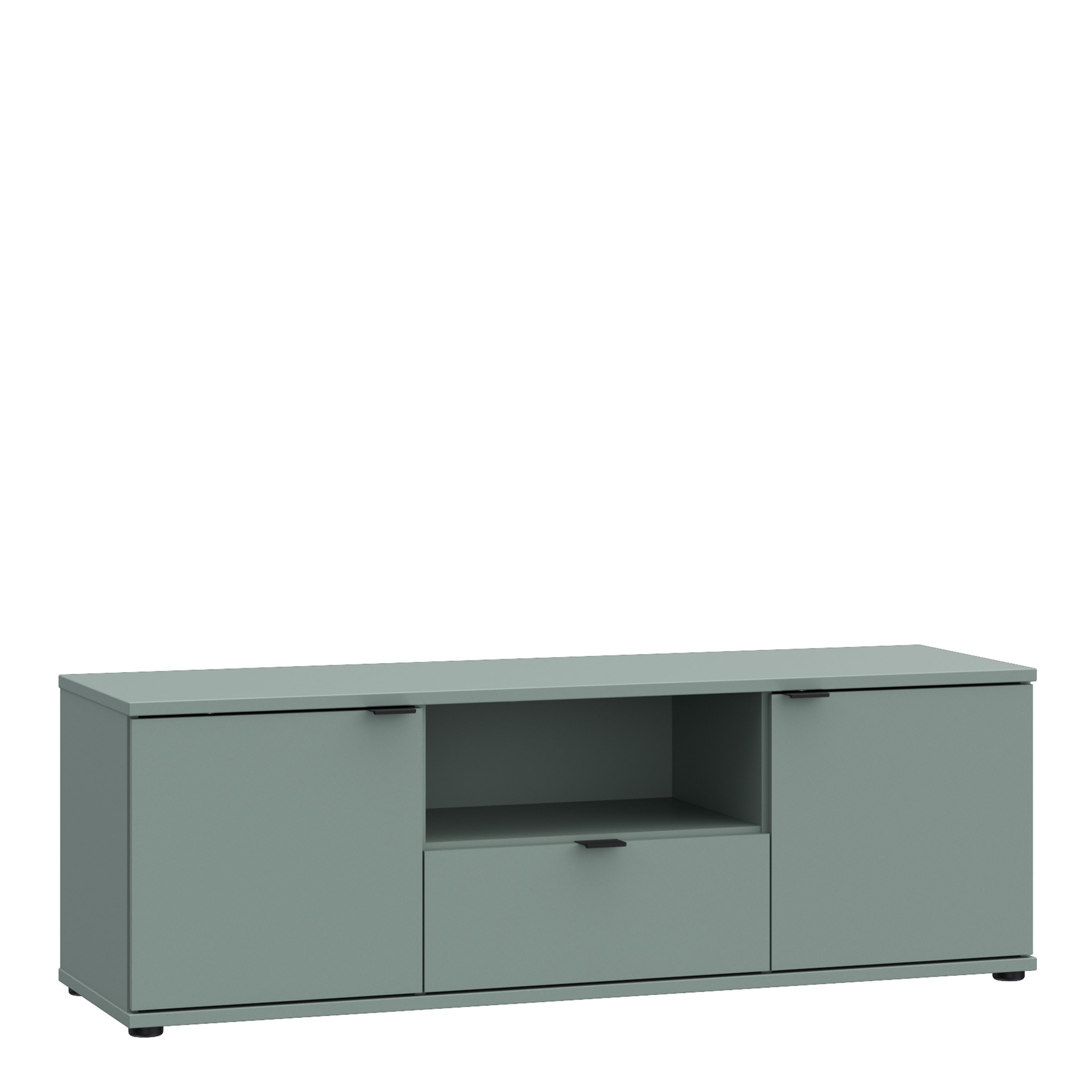 Ganymede Wide TV Unit with Open Shelf & 2 Doors in Sage Green