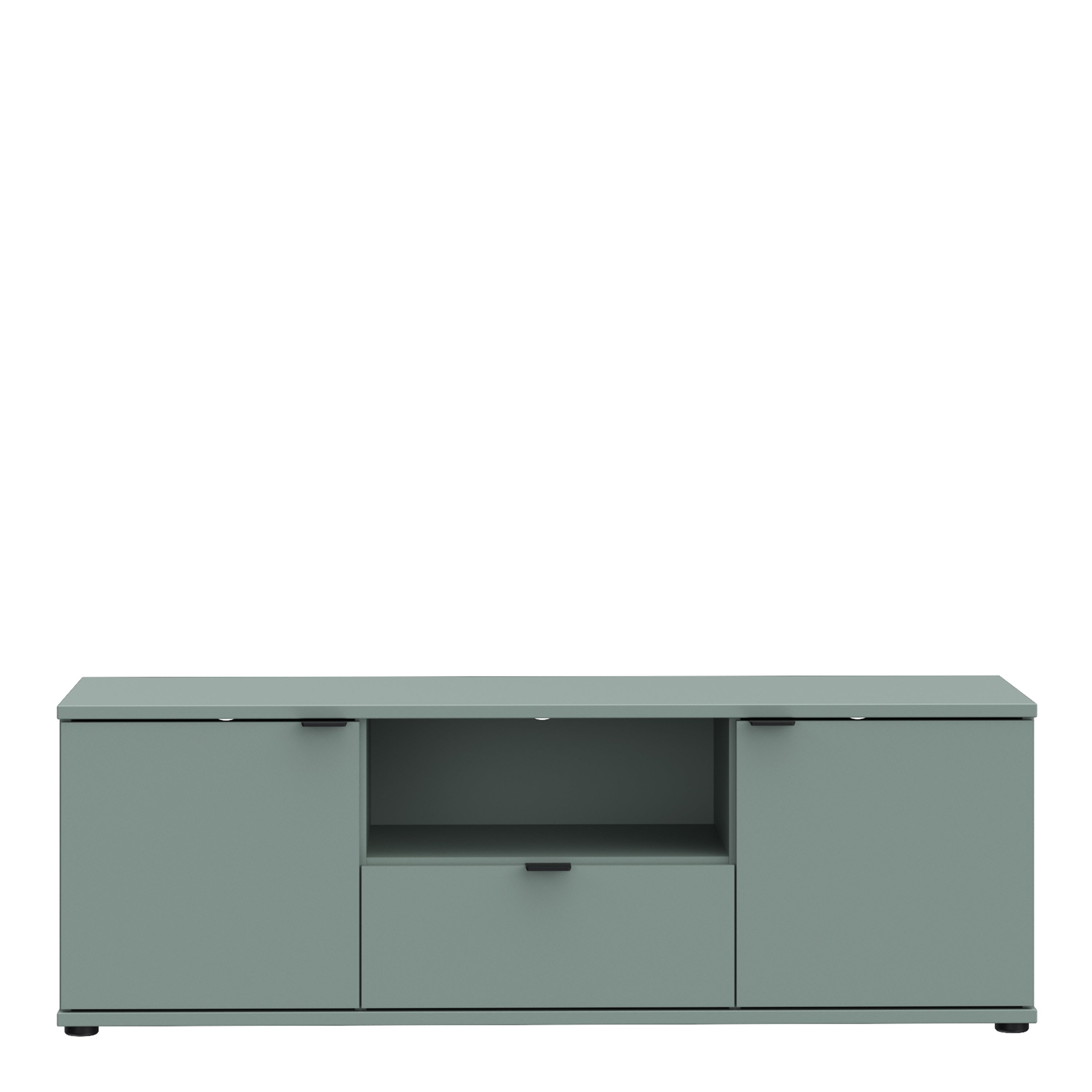 Ganymede Wide TV Unit with Open Shelf & 2 Doors in Sage Green