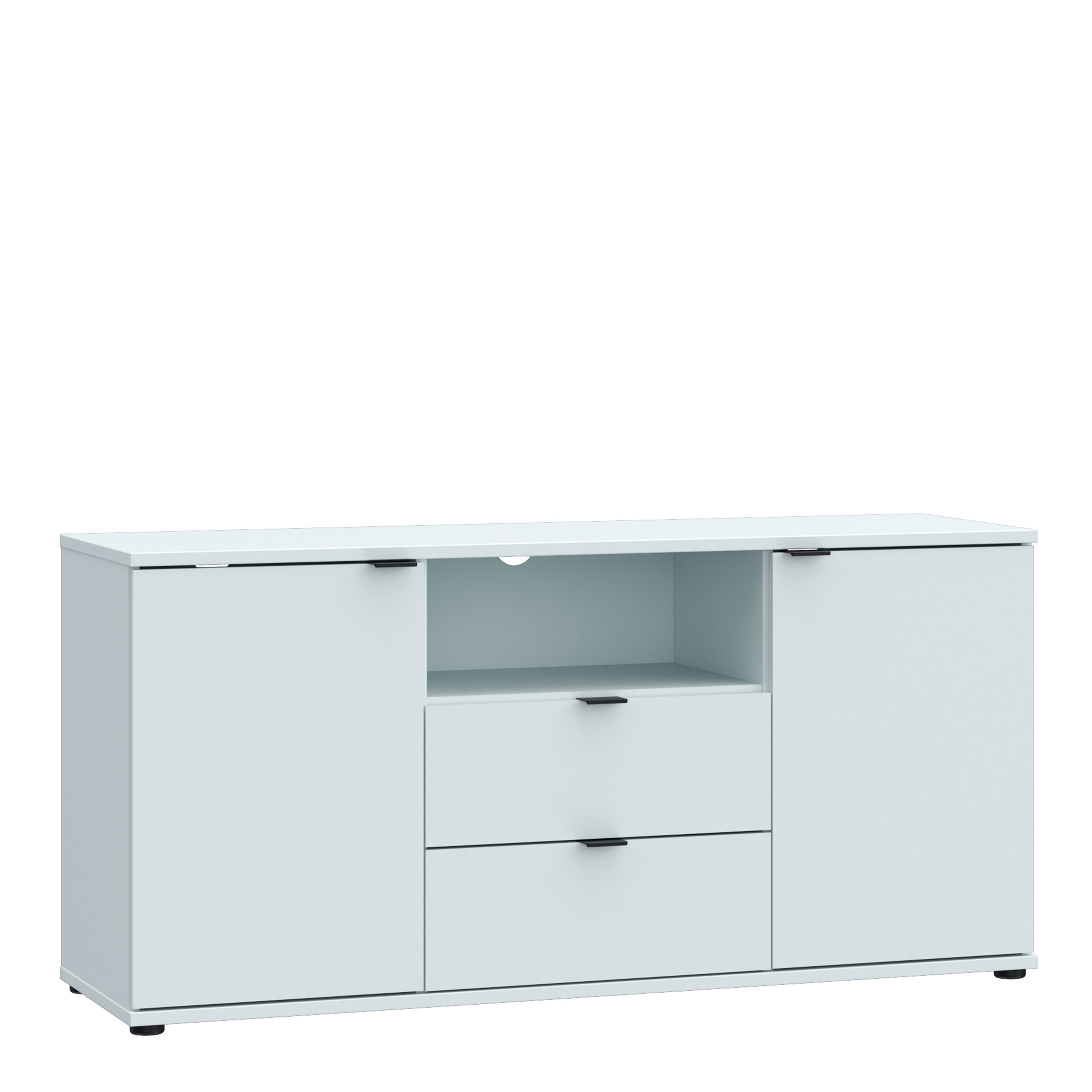 Ganymede TV Unit with Open Shelf, Drawer & 2 Doors in Light Grey