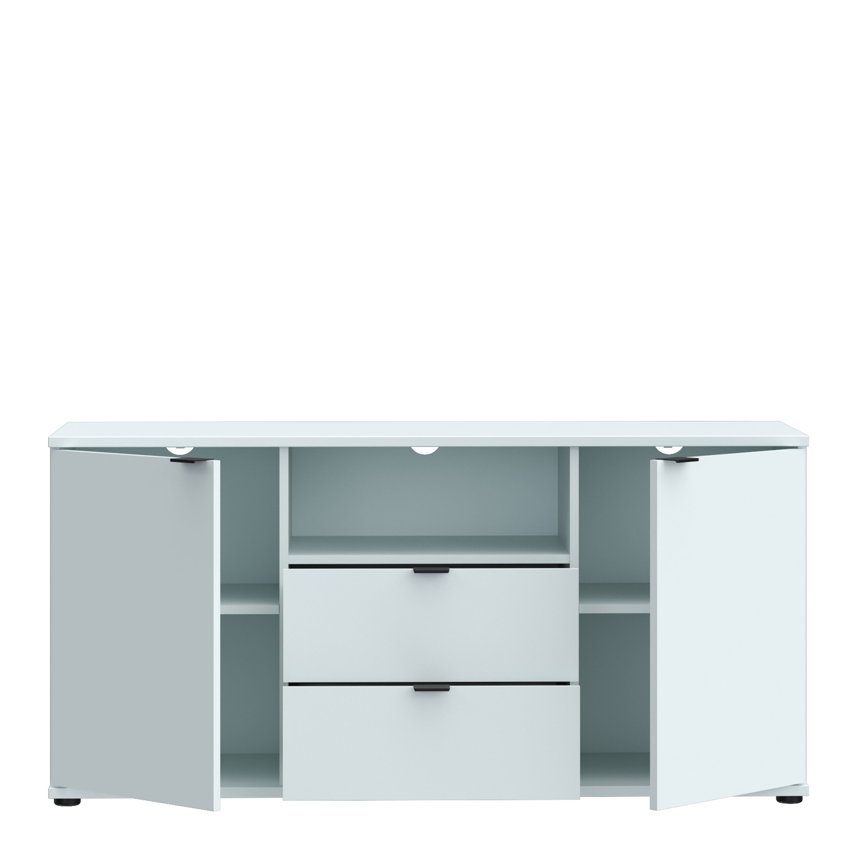Ganymede TV Unit with Open Shelf, Drawer & 2 Doors in Light Grey