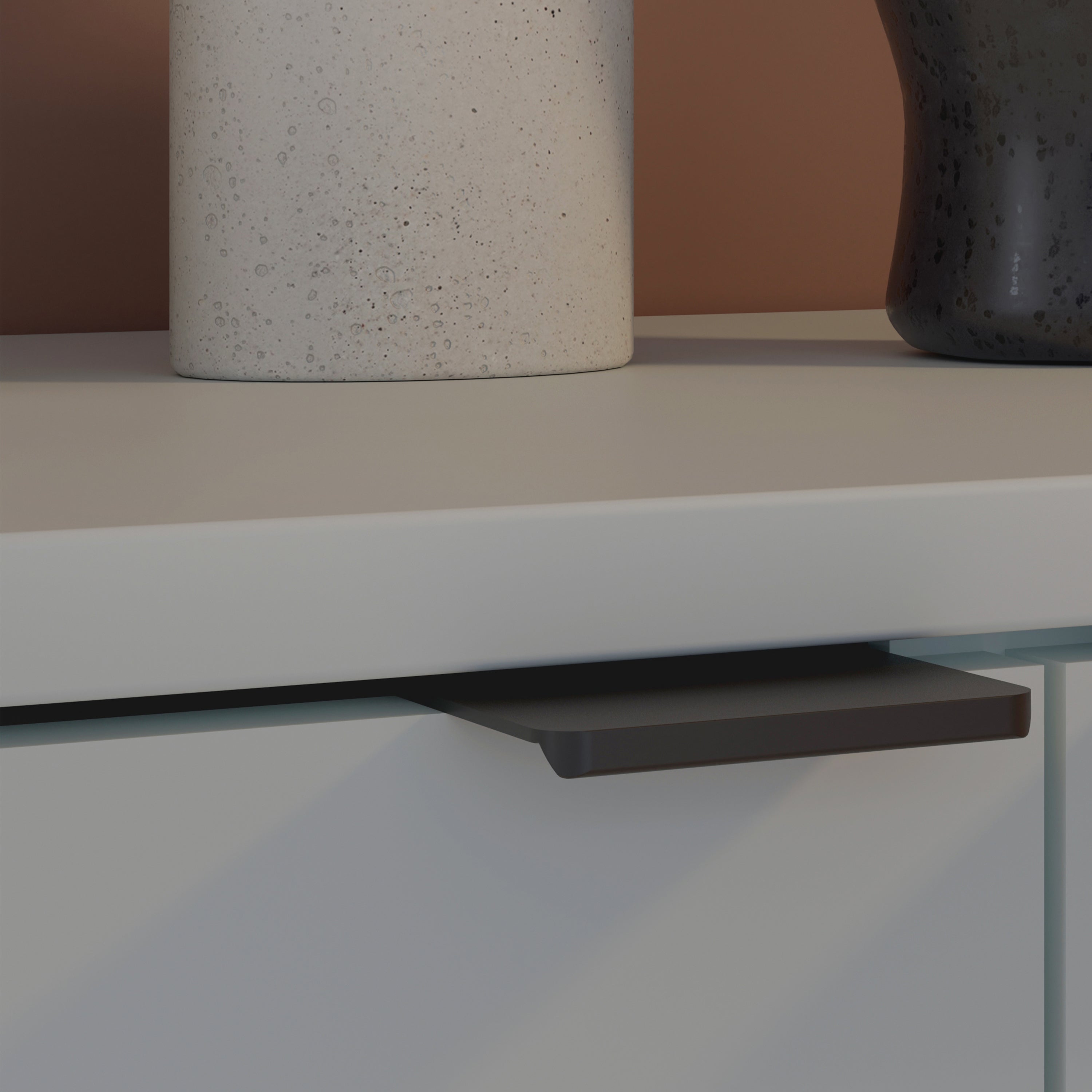Ganymede TV Unit with Open Shelf, Drawer & 2 Doors in Light Grey