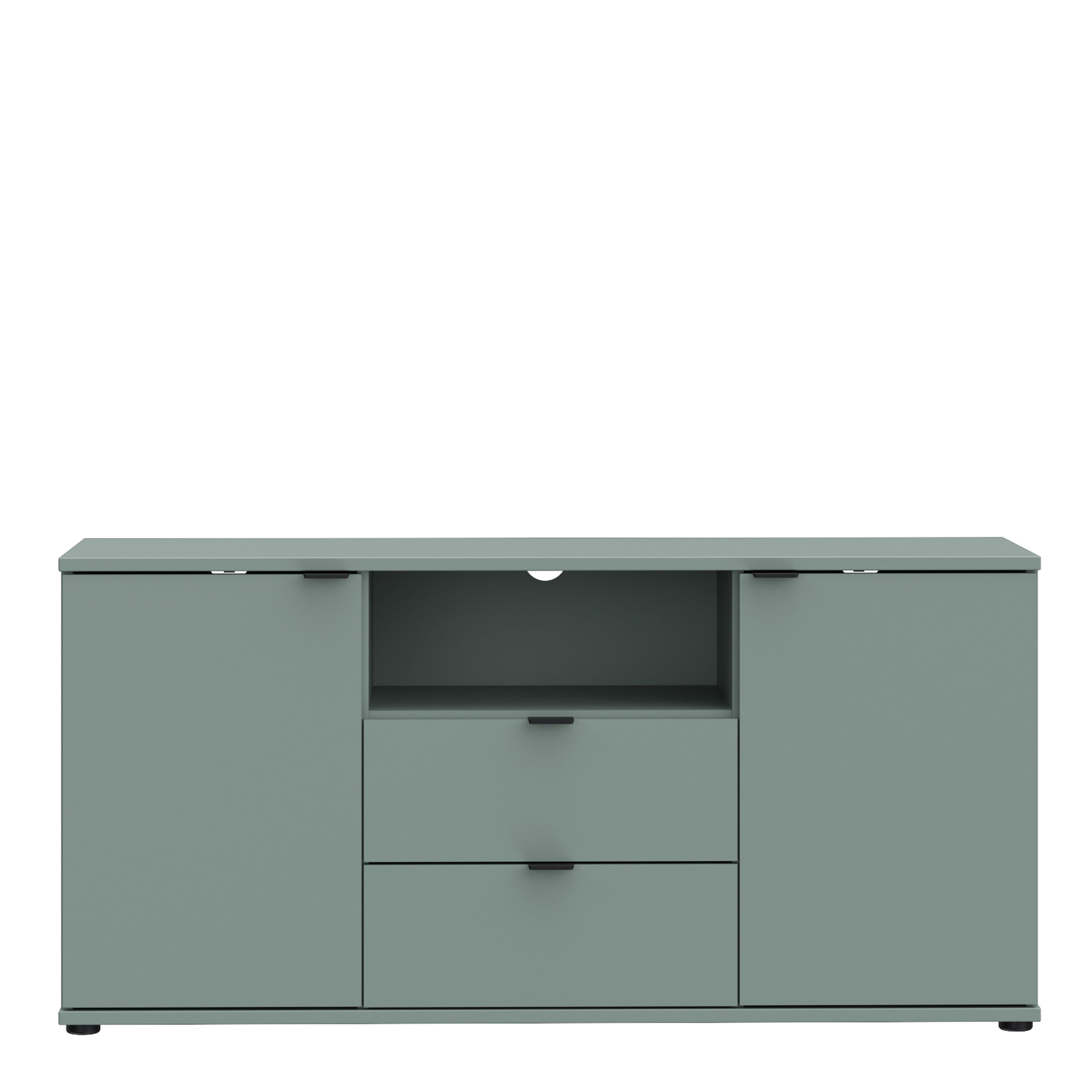 Ganymede TV Unit with Open Shelf, Drawer & 2 Doors in Sage Green