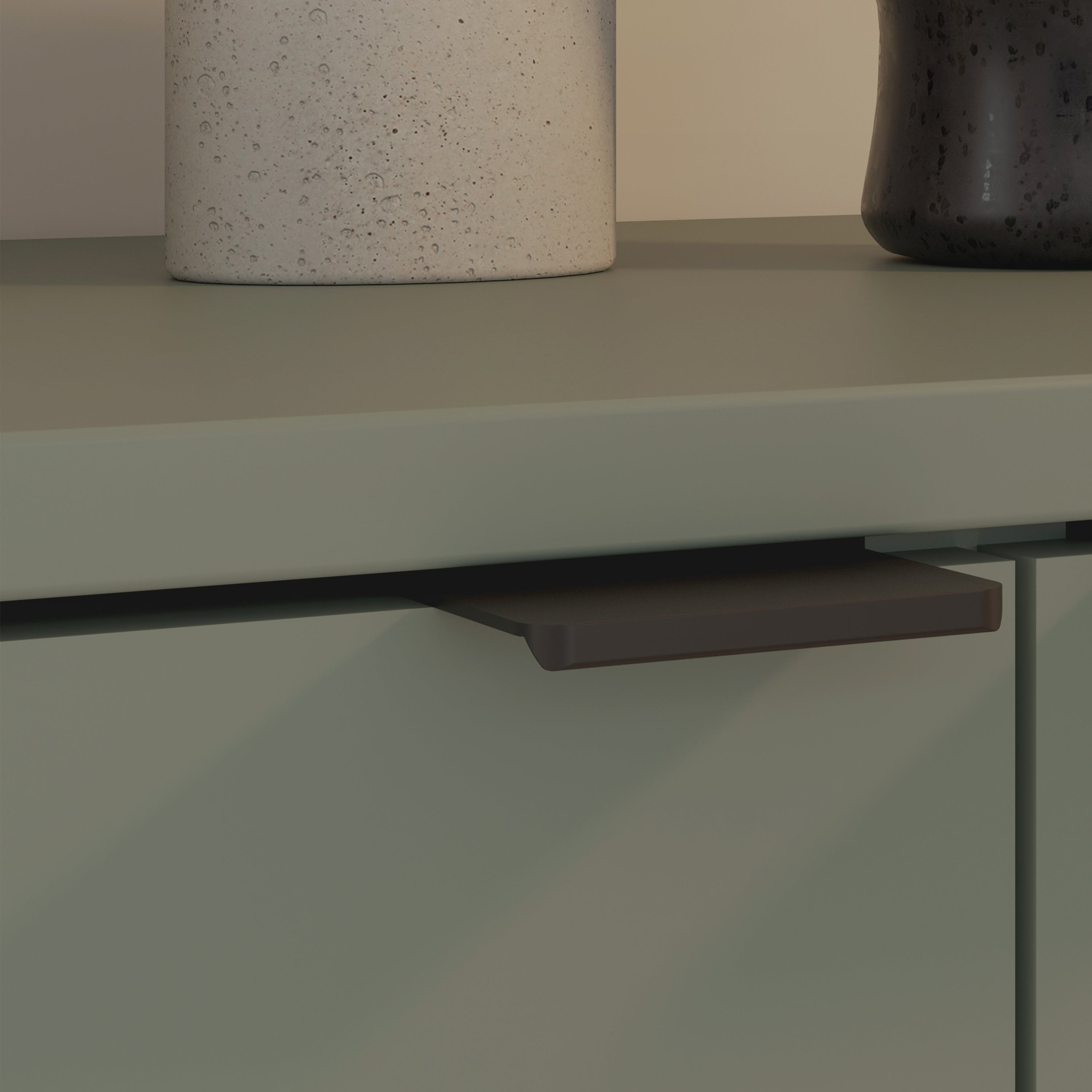 Ganymede TV Unit with Open Shelf, Drawer & 2 Doors in Sage Green