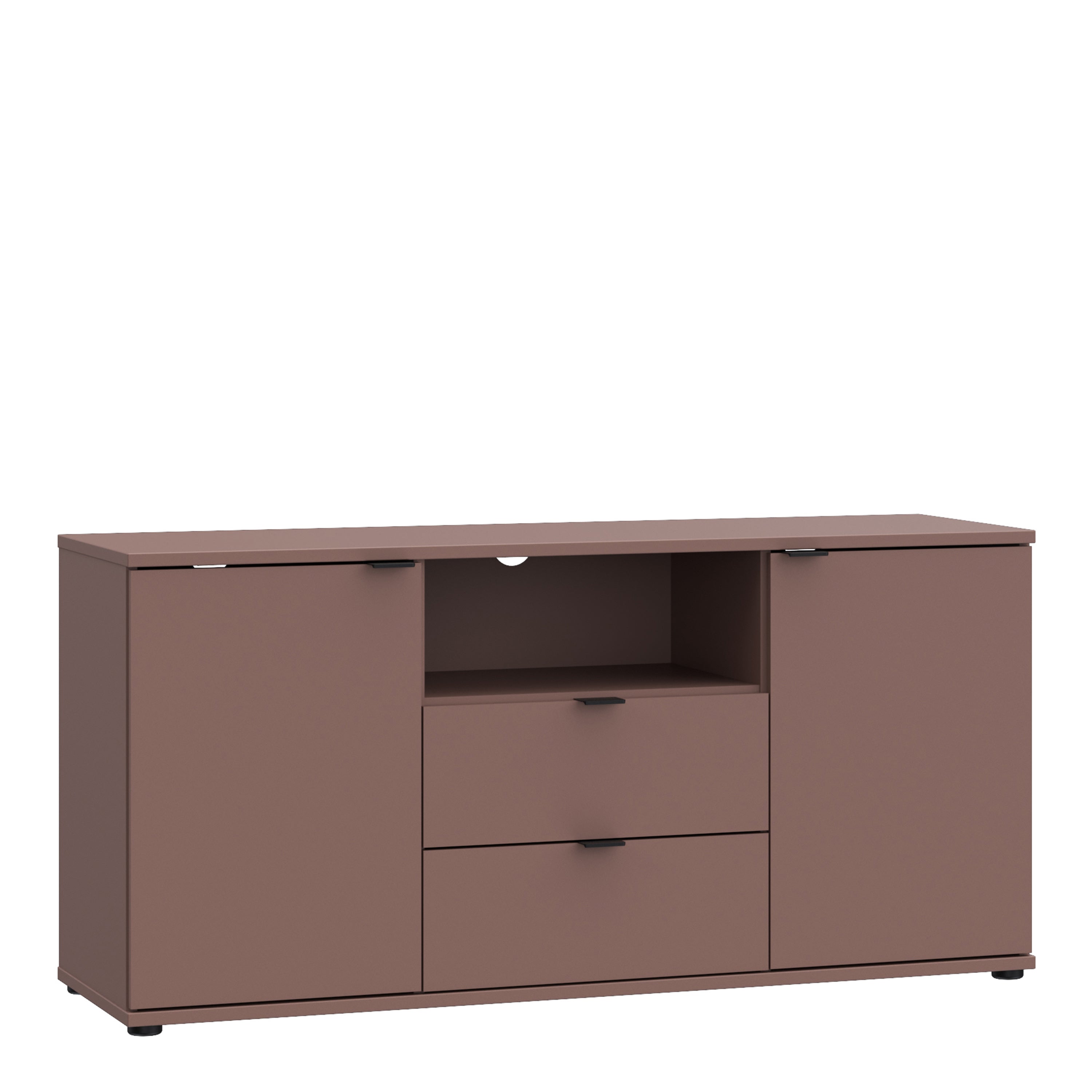 Ganymede TV Unit with Open Shelf, 2 Drawers & 2 Doors in Terracotta