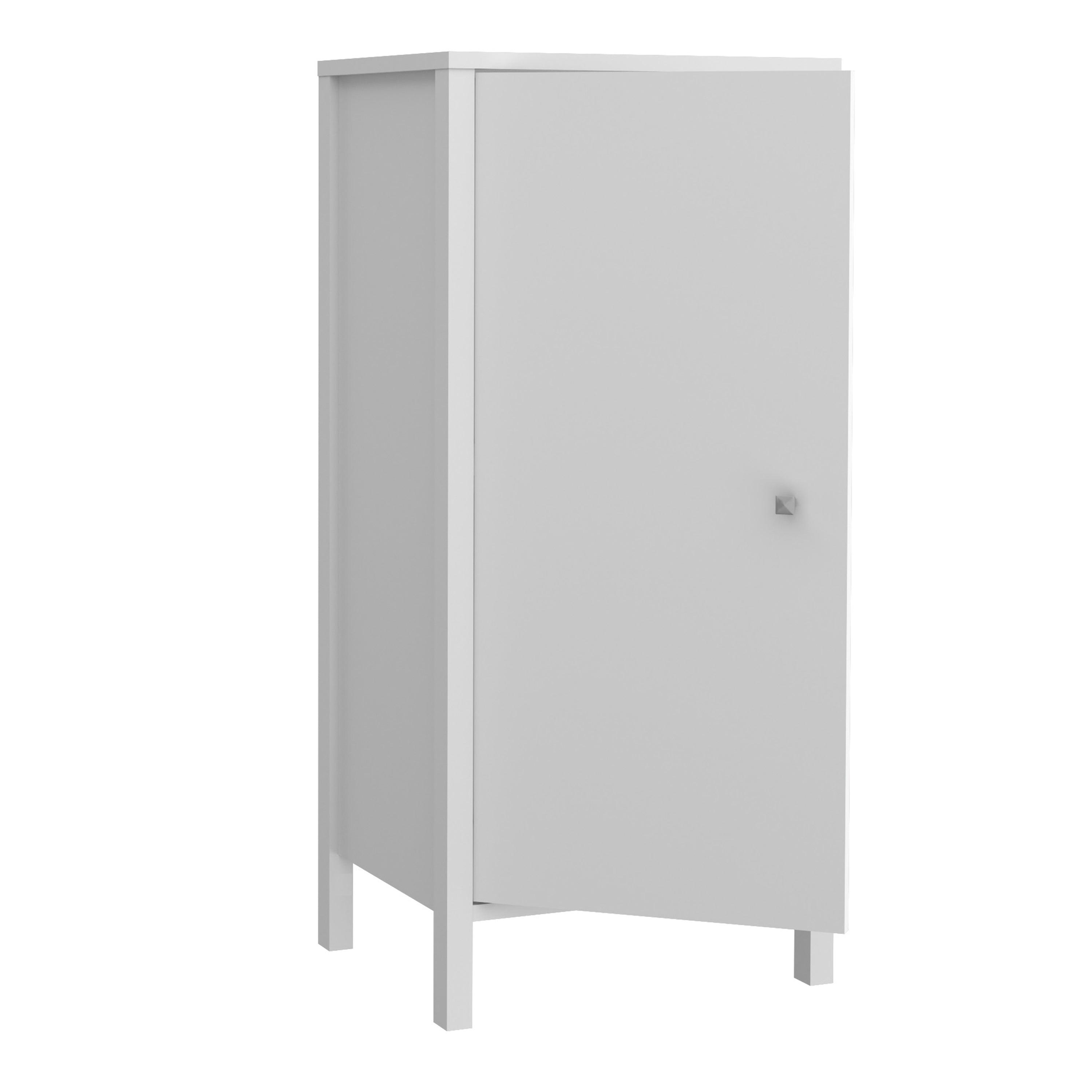 Ipsarion Under Sink Bathroom Storage Unit with 1 Door & Silver Handle in White