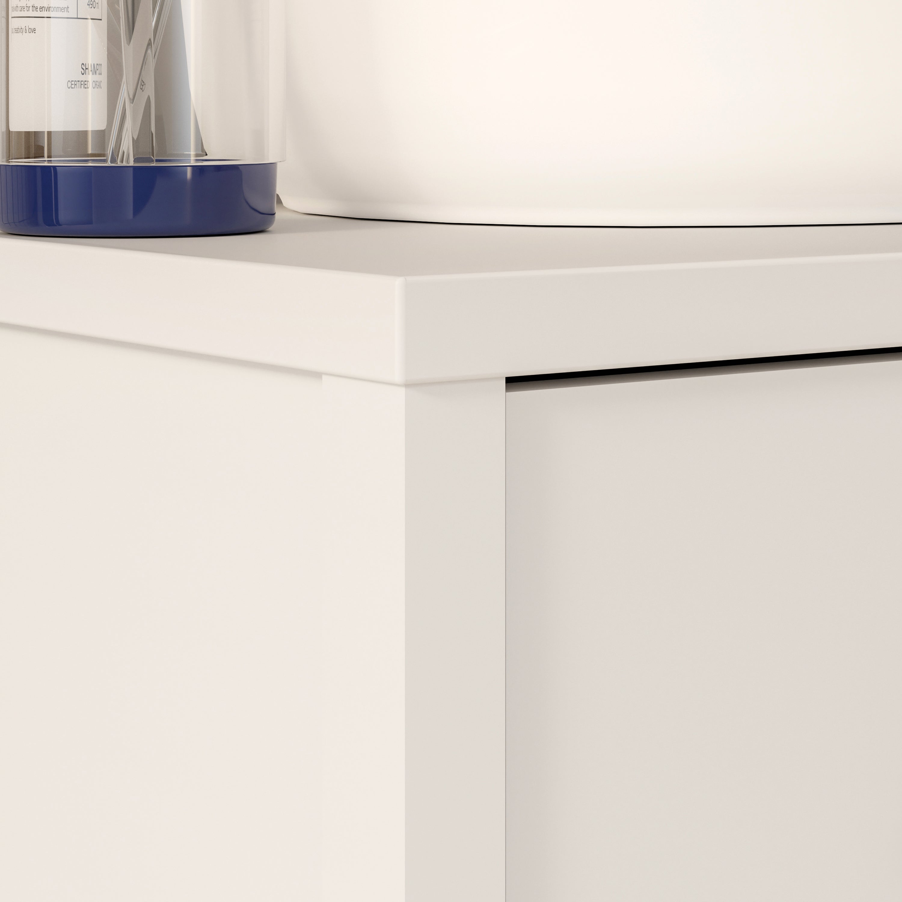 Ipsarion High Cupboard with 2 Doors & Silver Handles in White