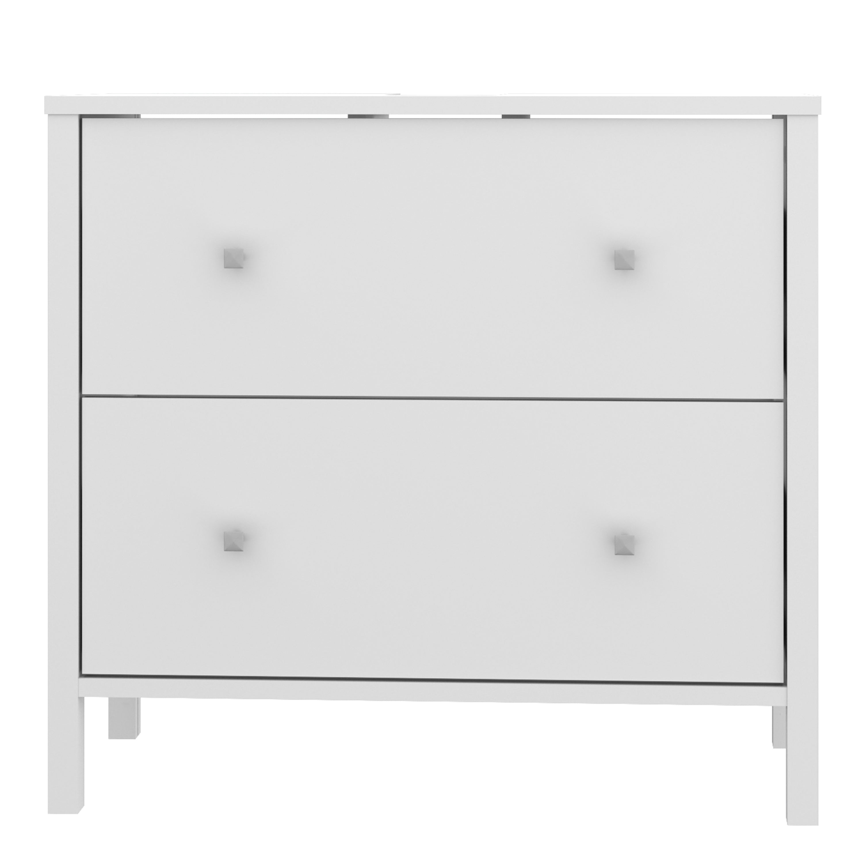 Ipsarion Under Sink Bathroom Storage Unit with 2 Drawers & Silver Handles in White