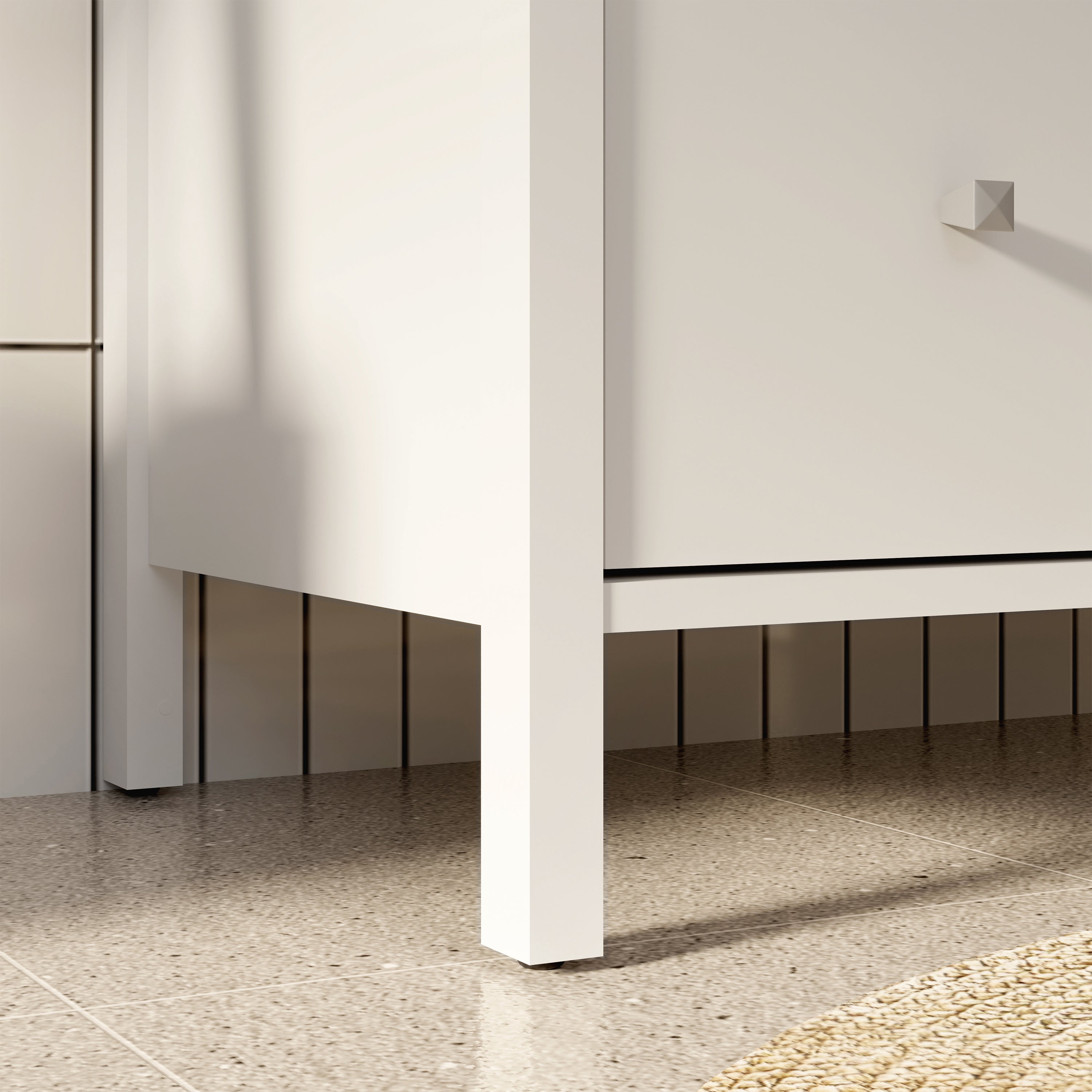 Ipsarion Under Sink Bathroom Storage Unit with 2 Doors & Silver Handles in White