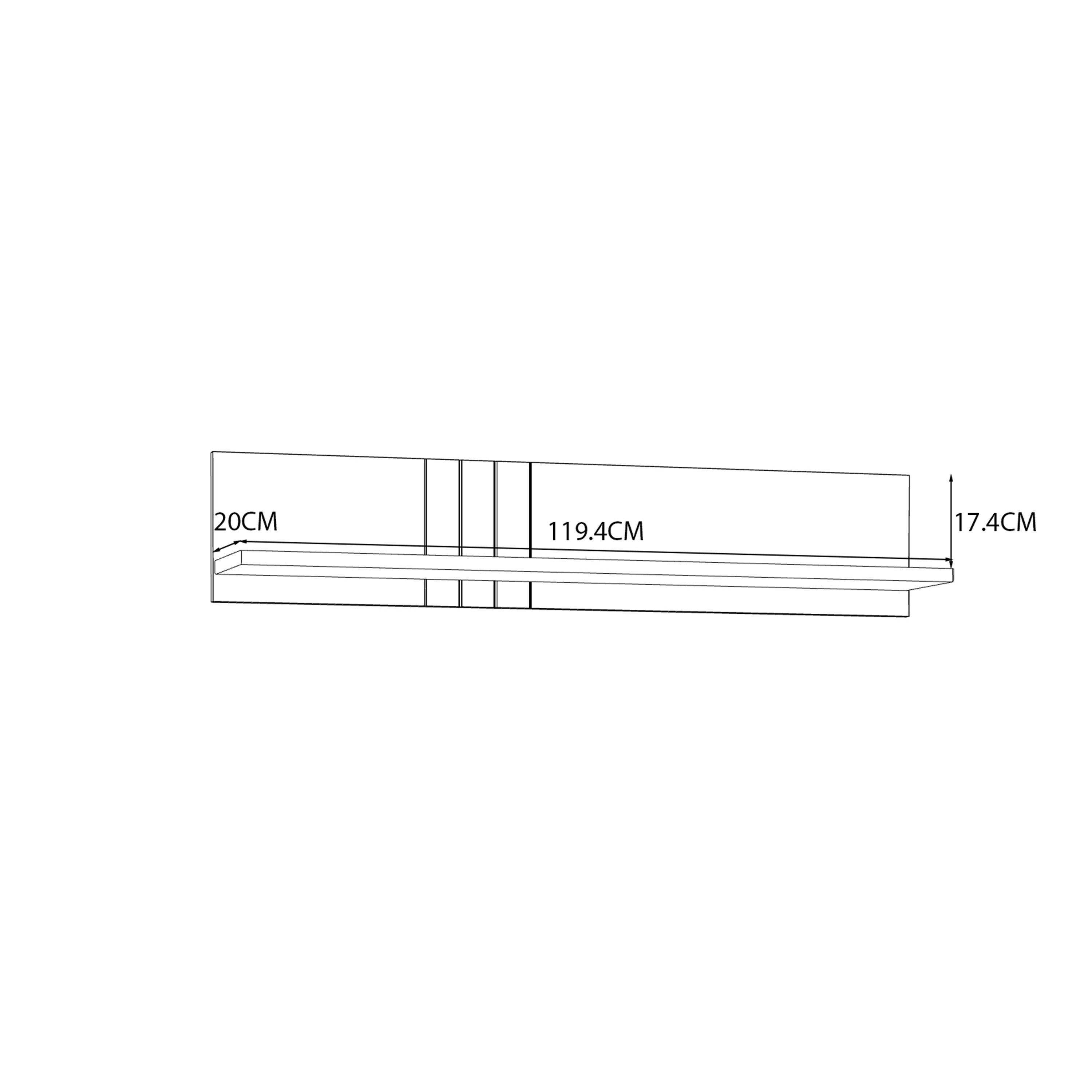 Grafton Wall Shelf In Cream and Oak – FTG, view 6
