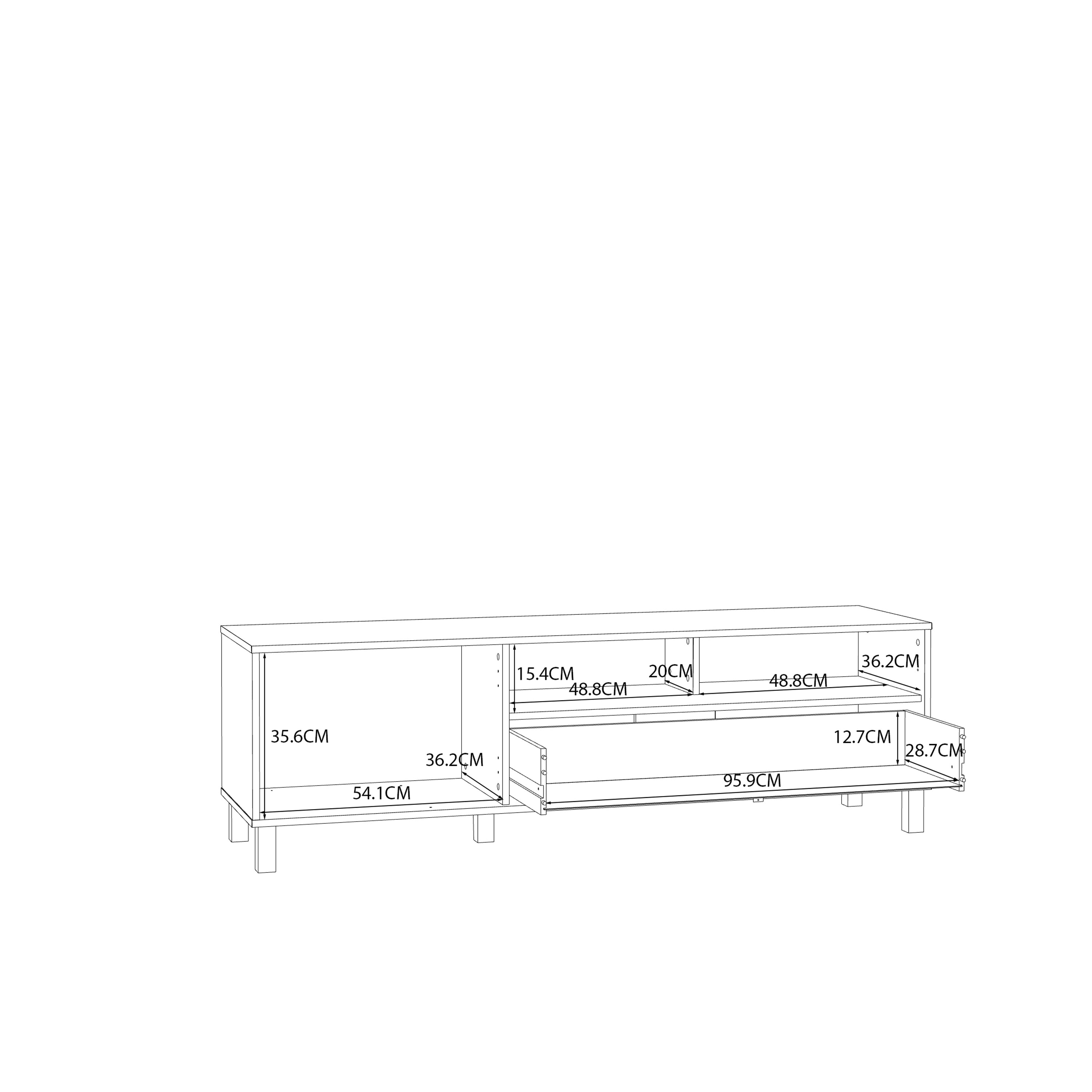 Grafton TV Unit n Cream and Oak – FTG, view 10