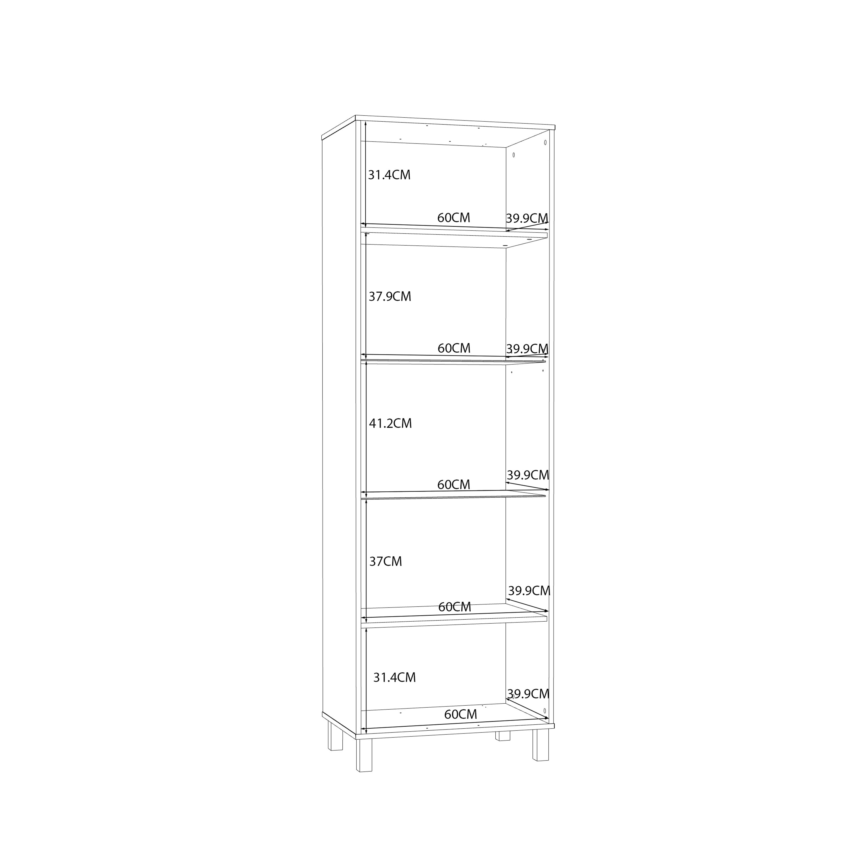Grafton Glass Door Display Cabinet in Cream and Oak – FTG, view 8