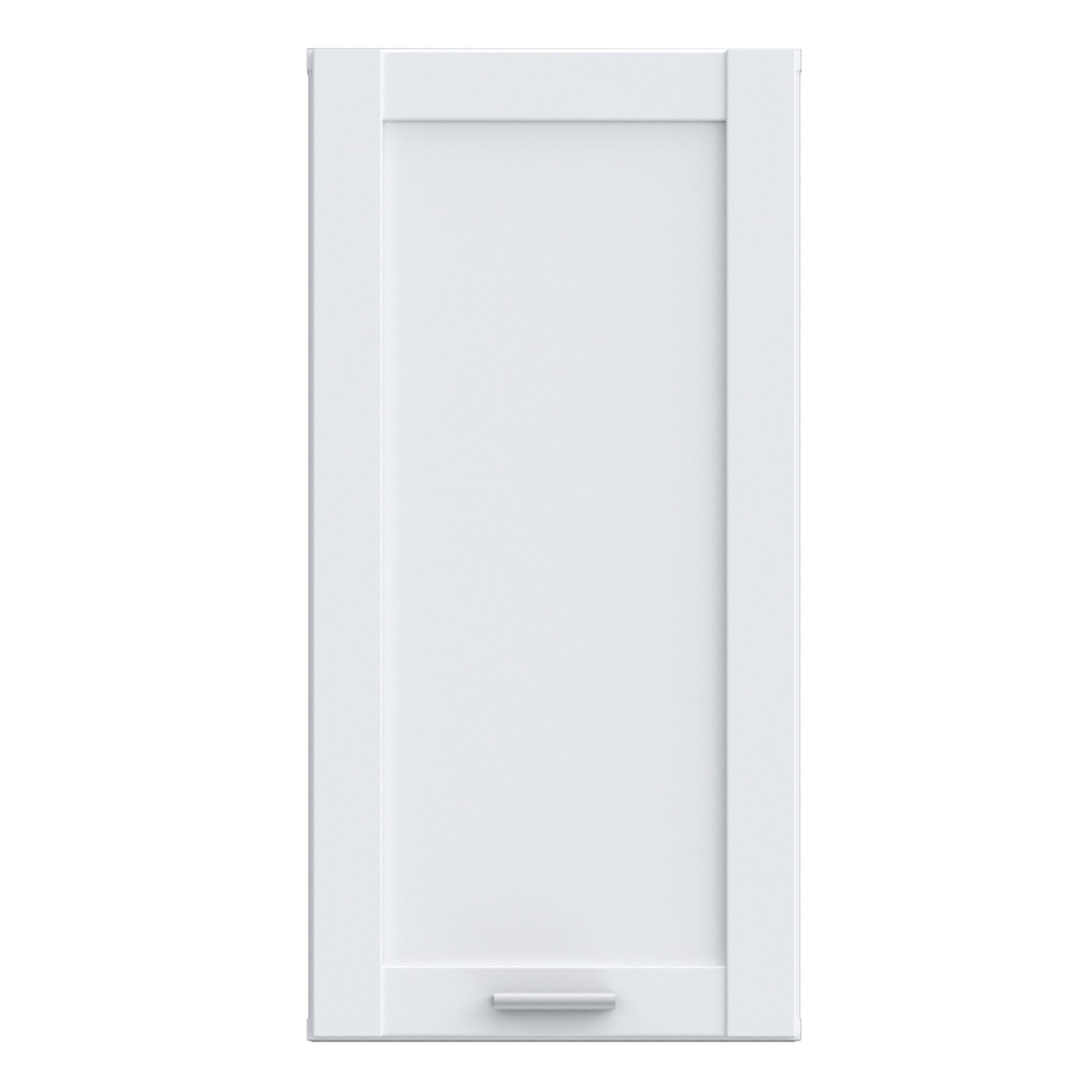 Lokko Hanging Cupboard with 1 Door & Silver Handle in White