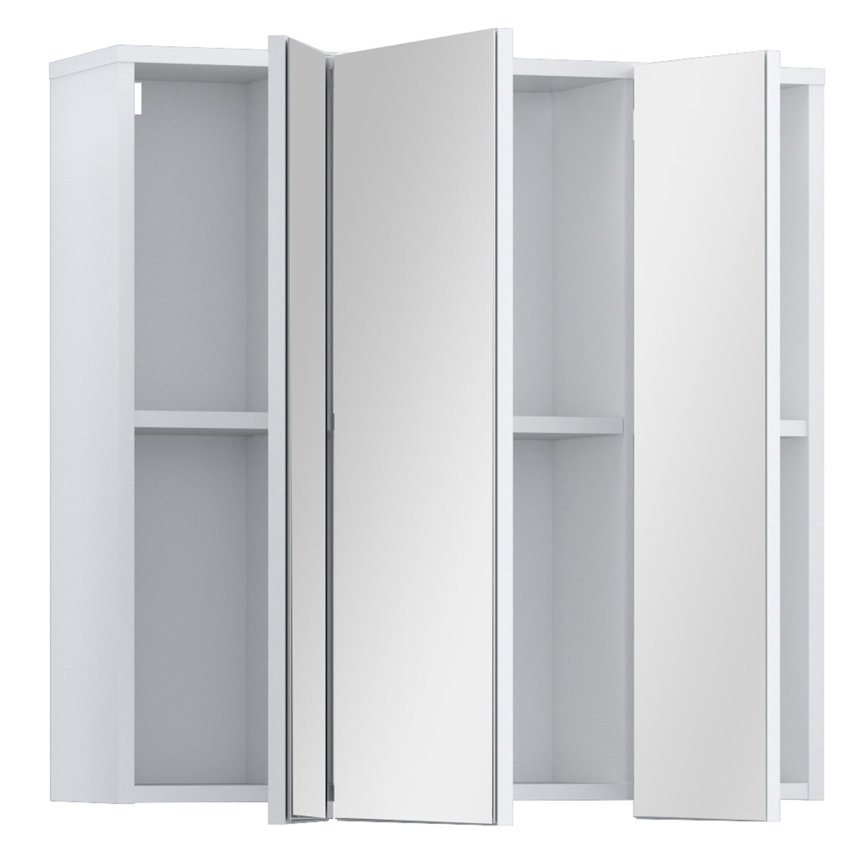 Lokko Hanging Cupboard with 3 Mirror Doors in White