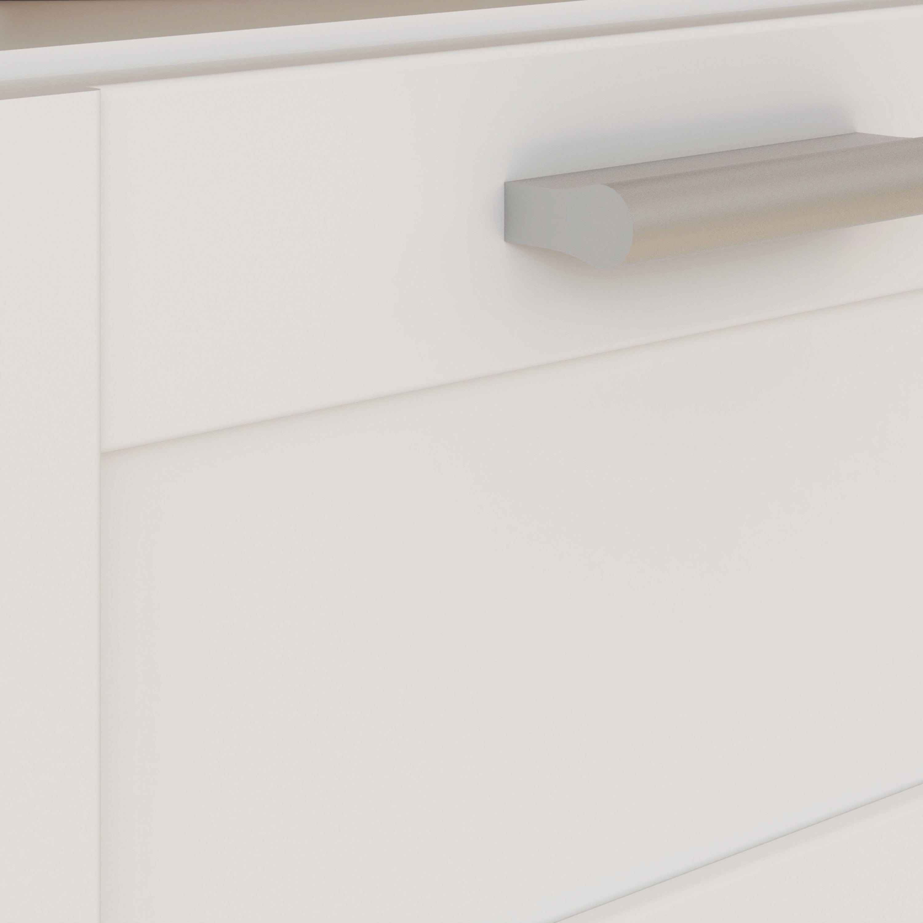 Lokko Bathroom Storage Unit with 1 Door & 1 Drawer with Silver Handles in White