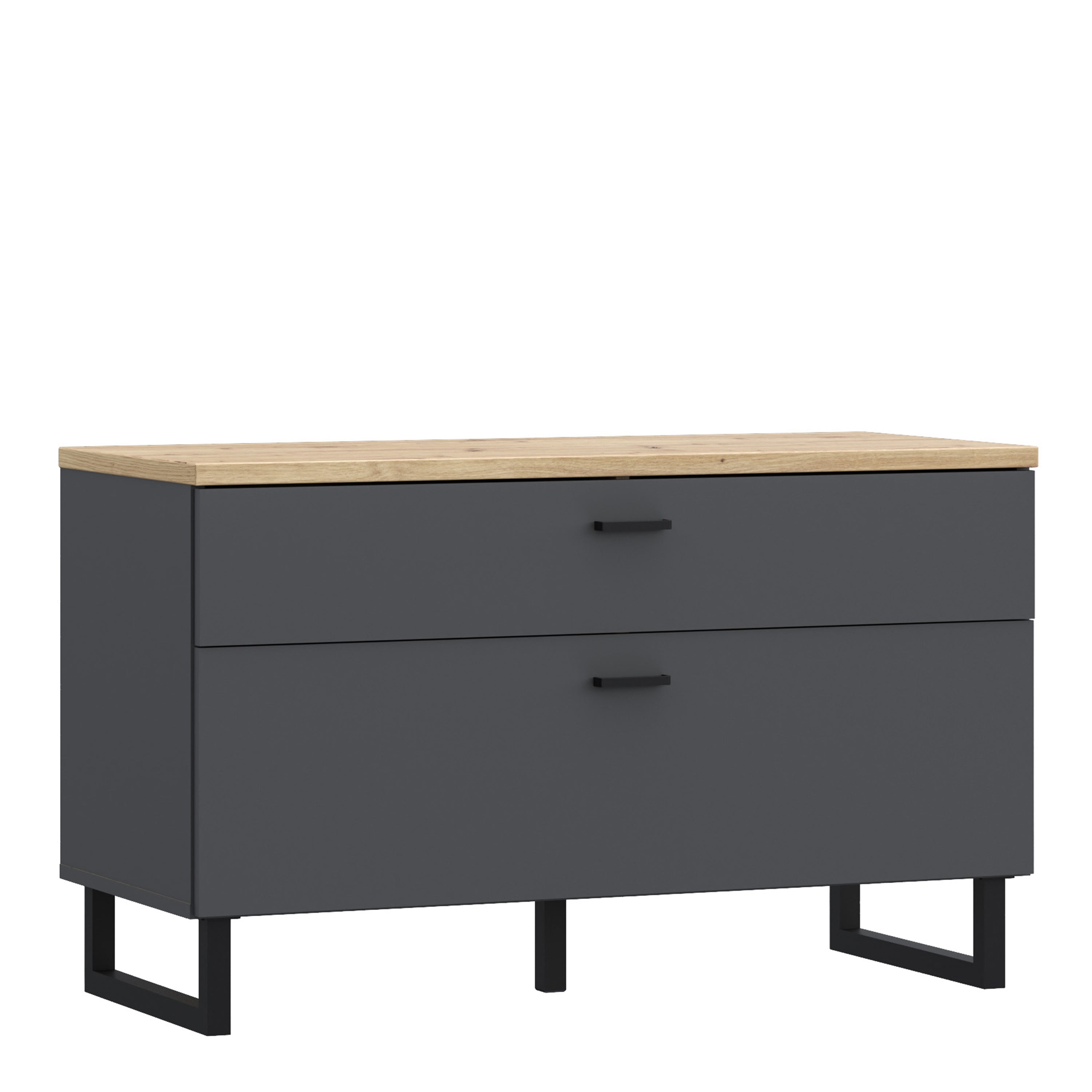 Klara TV Unit with 1 Drawer 1 Flip Door in Grey and Oak – FTG
