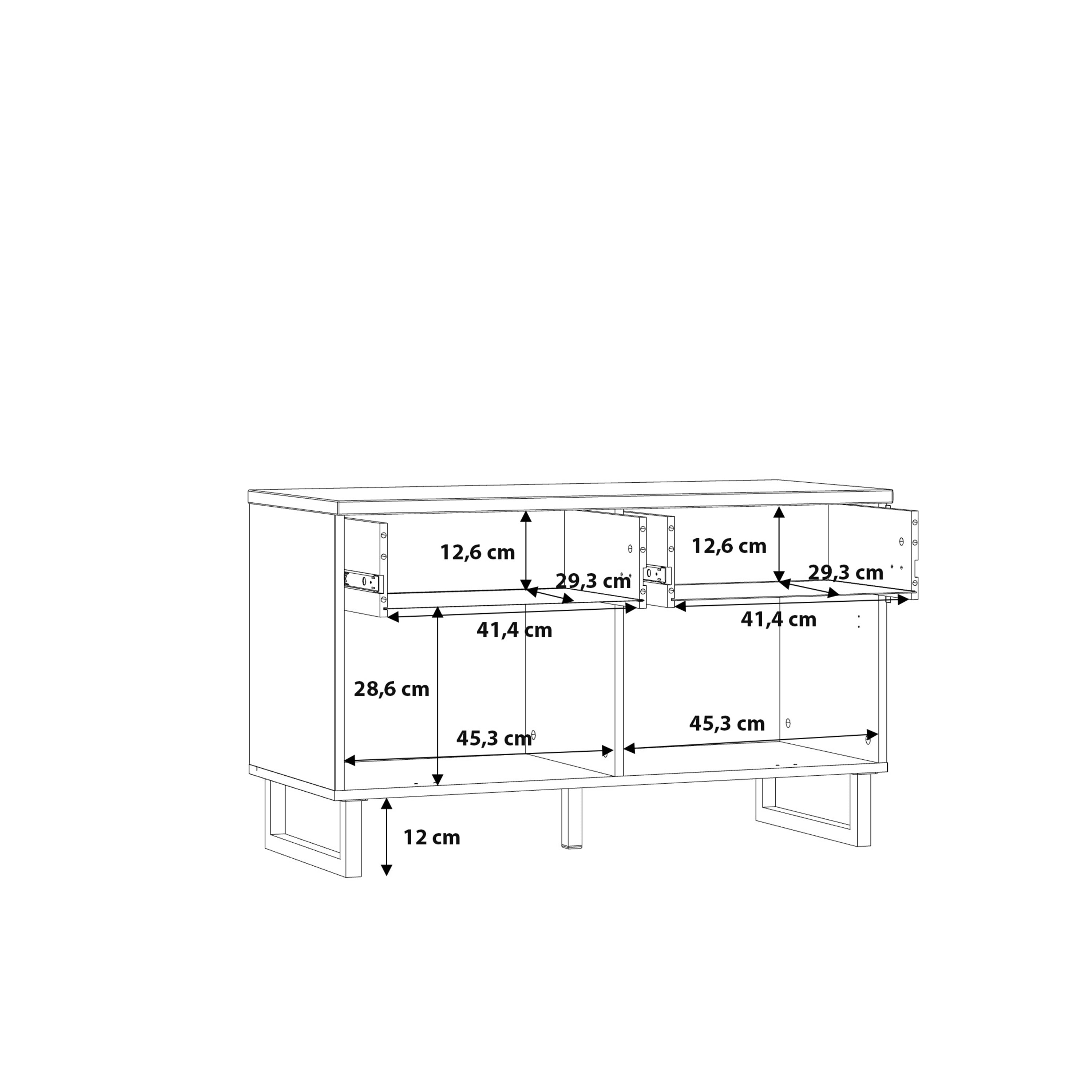 Klara TV Unit with 1 Drawer 1 Flip Door in Grey and Oak – FTG, view 8