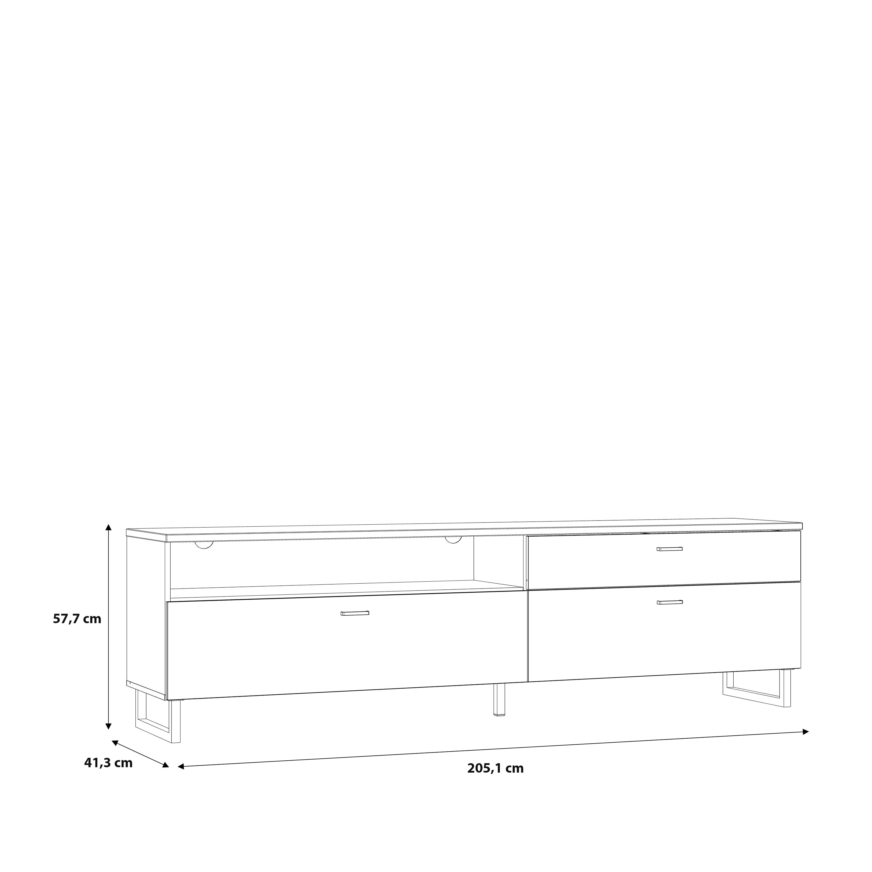 Klara TV Unit with 1 Drawer 2 Flip Doors in Grey and Oak inc LED Lighting – FTG, view 10
