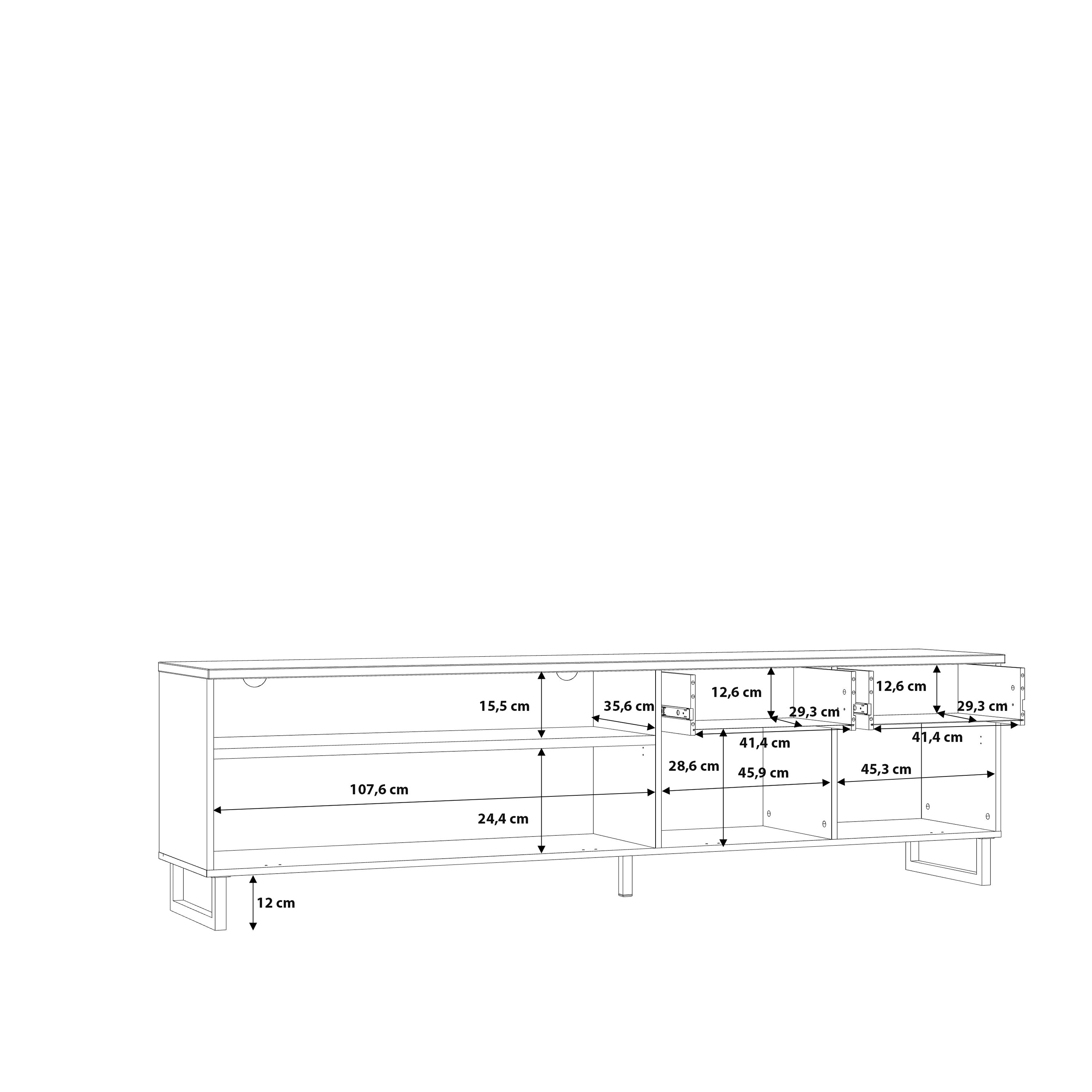 Klara TV Unit with 1 Drawer 2 Flip Doors in Grey and Oak – FTG, view 9