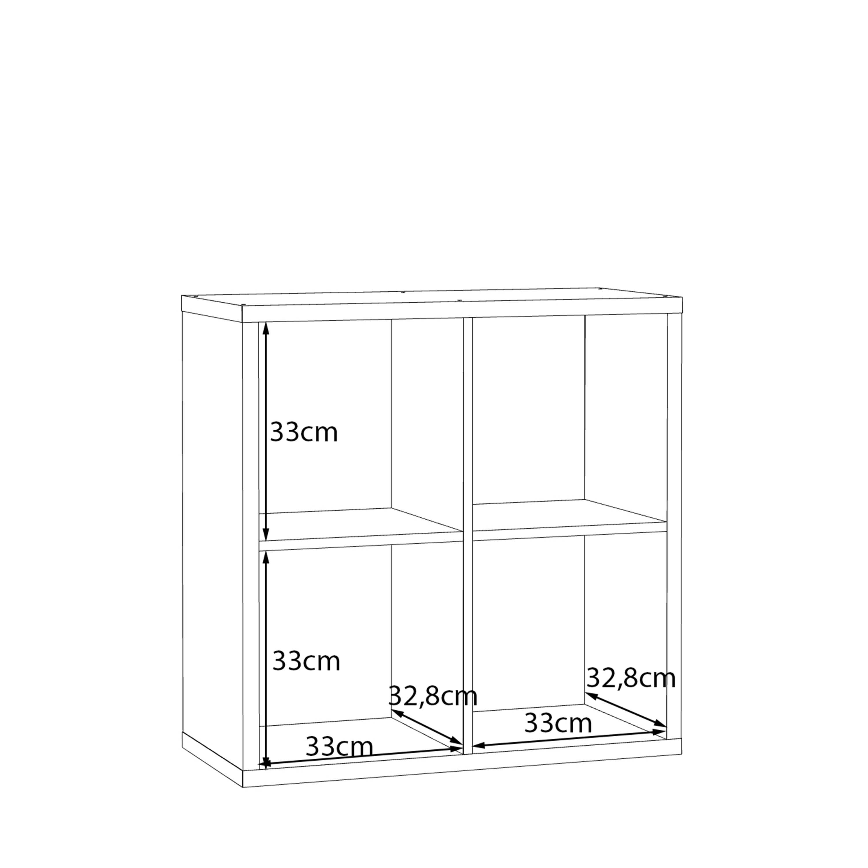 Mauro 2x2 Storage Unit in Terracotta