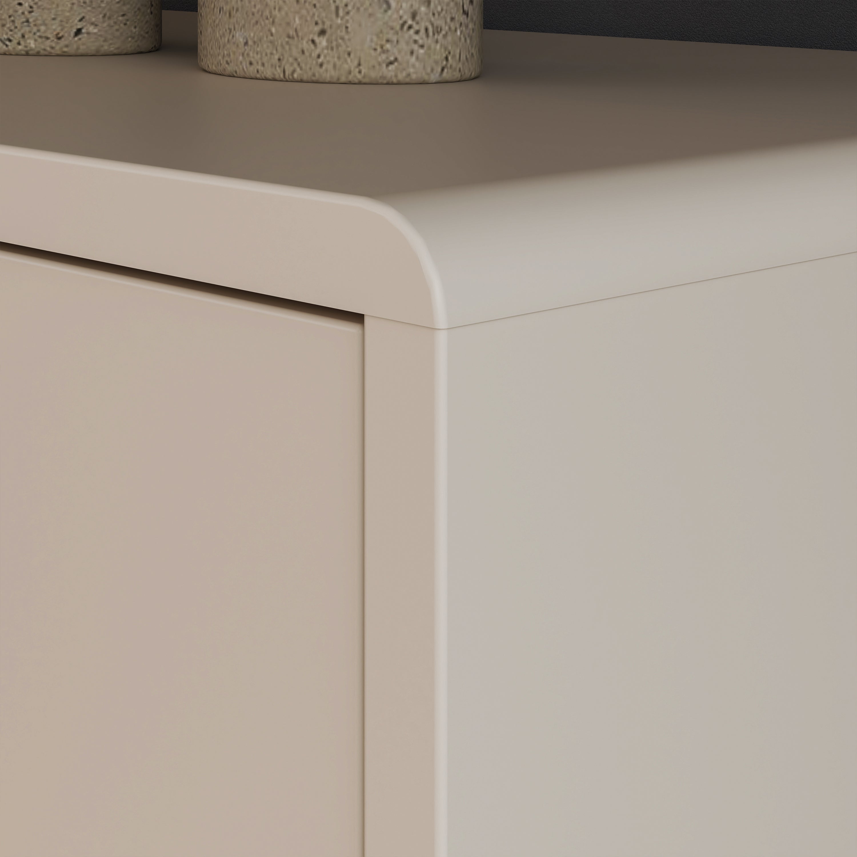 Playly Tall Storage Cabinet with Door/Open Shelving in Sand