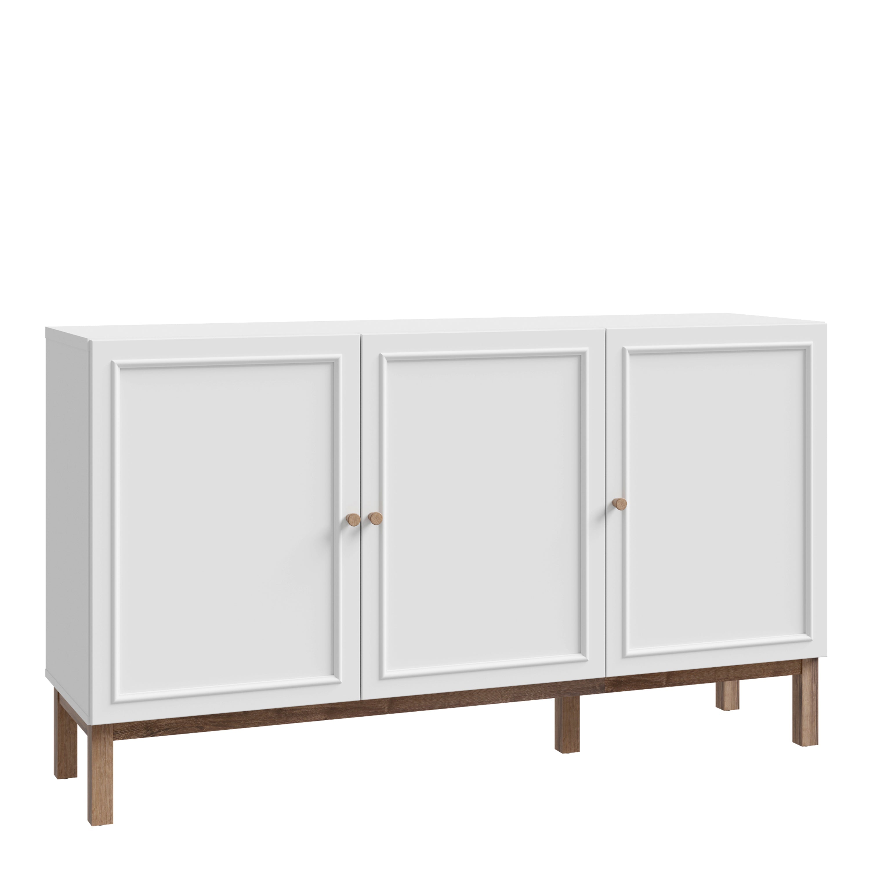 Wensley 3 Door 1 Drawer Sideboard in Light Grey and Oak – FTG
