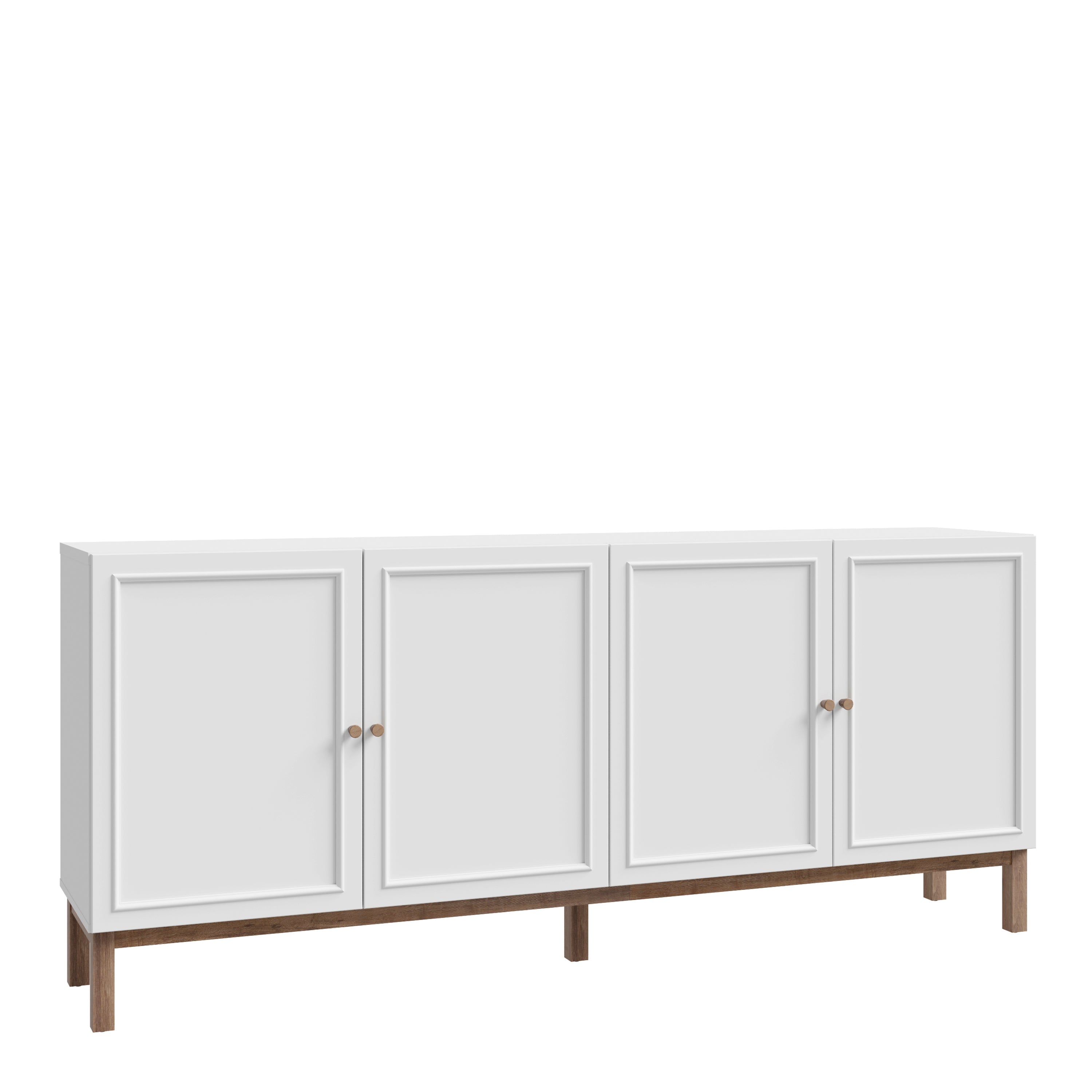 Wensley 4 Door 1 Drawer Sideboard in Light Grey and Oak – FTG