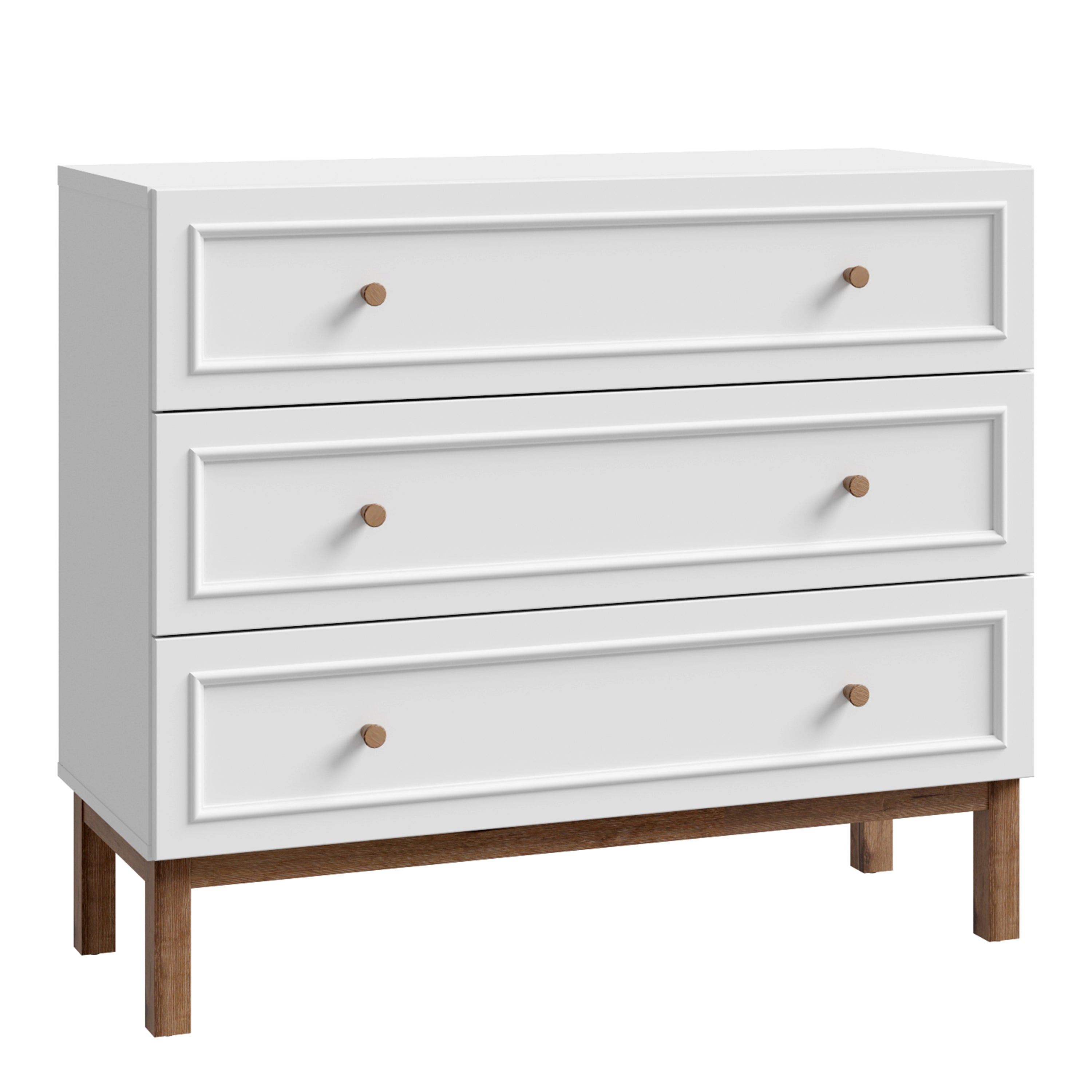 Wensley 3 Drawer Chest in Light Grey and Oak – FTG