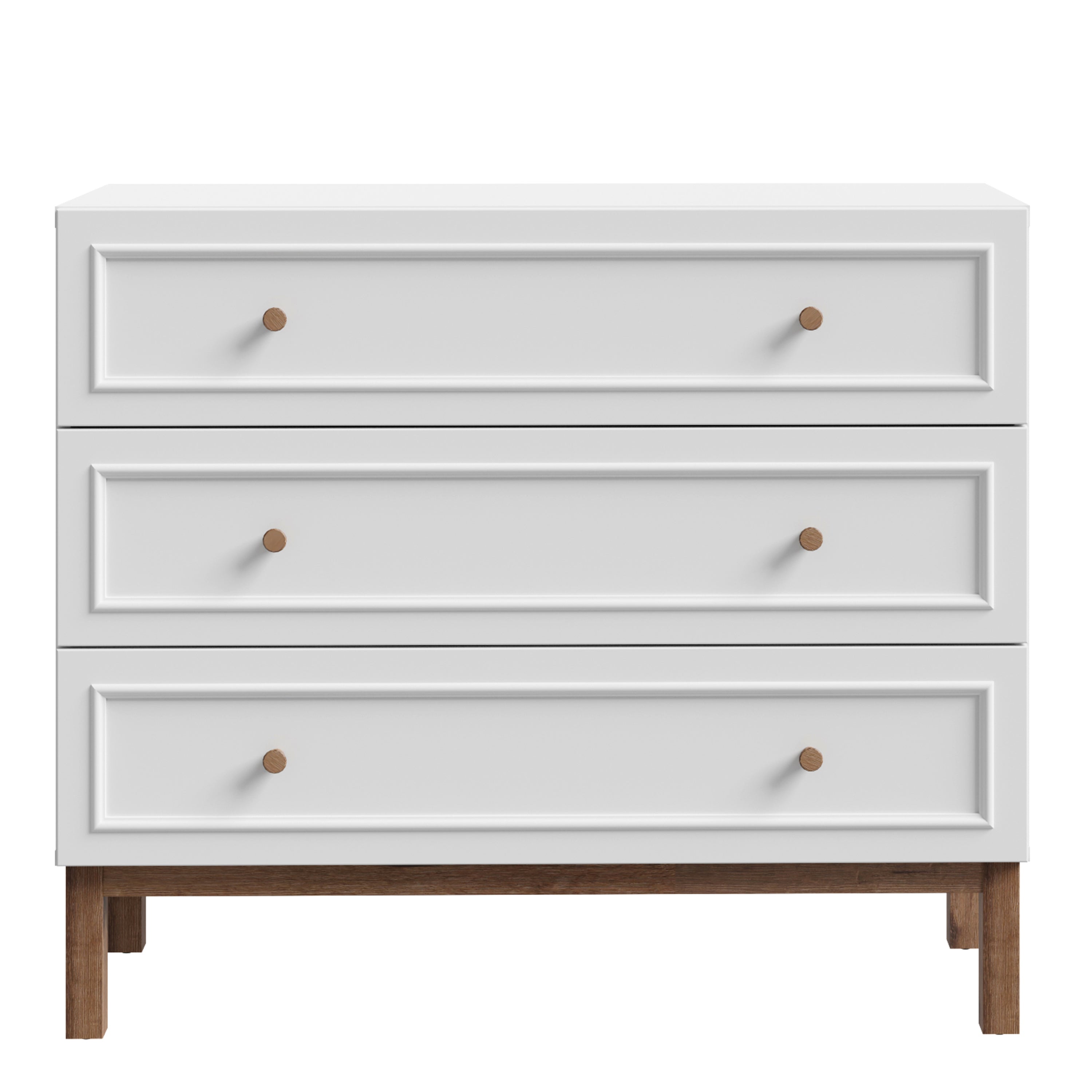 Wensley 3 Drawer Chest in Light Grey and Oak – FTG, view 2