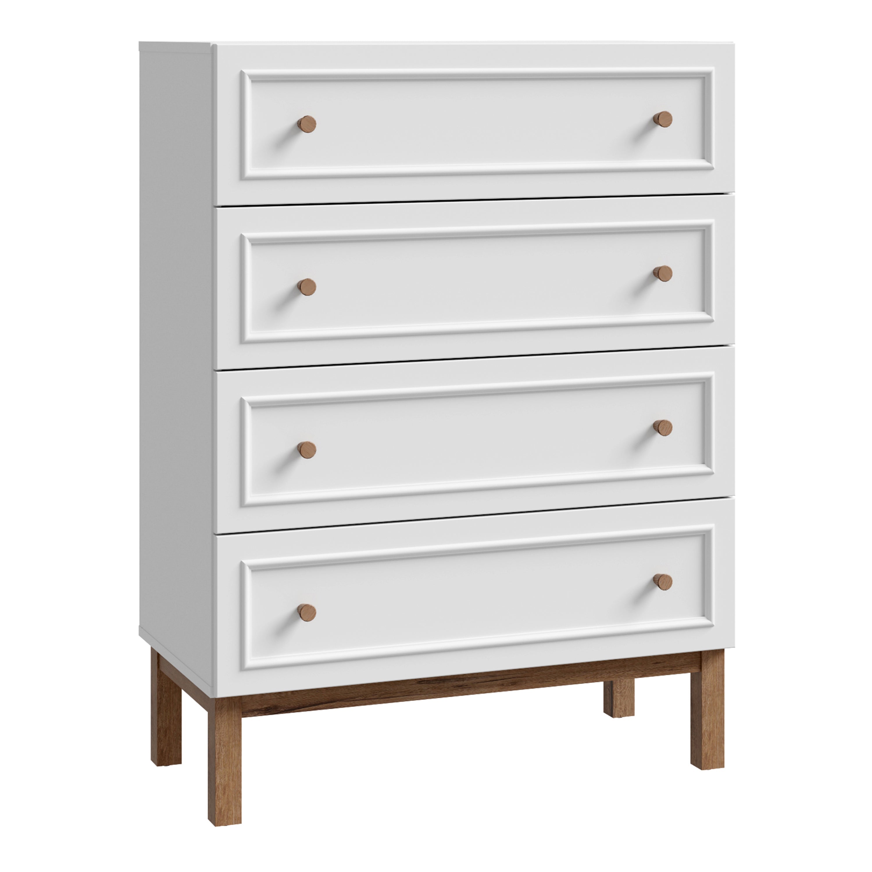 Wensley 4 Drawer Chest in Light Grey and Oak – FTG