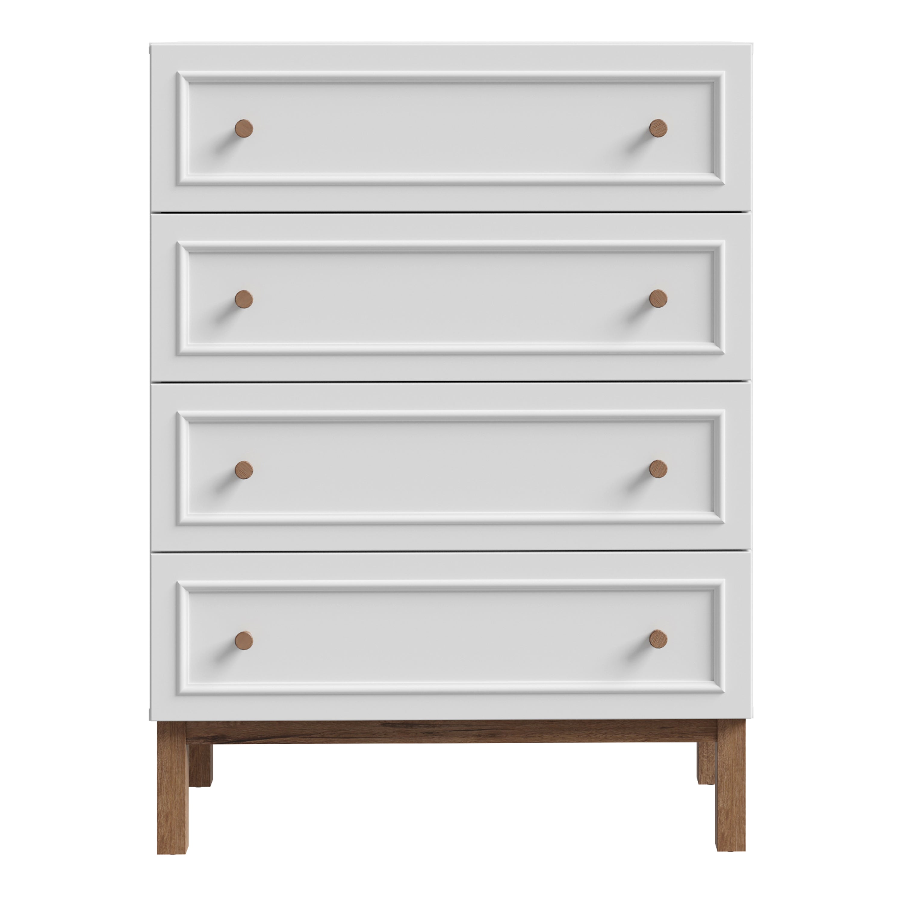 Wensley 4 Drawer Chest in Light Grey and Oak – FTG, view 2