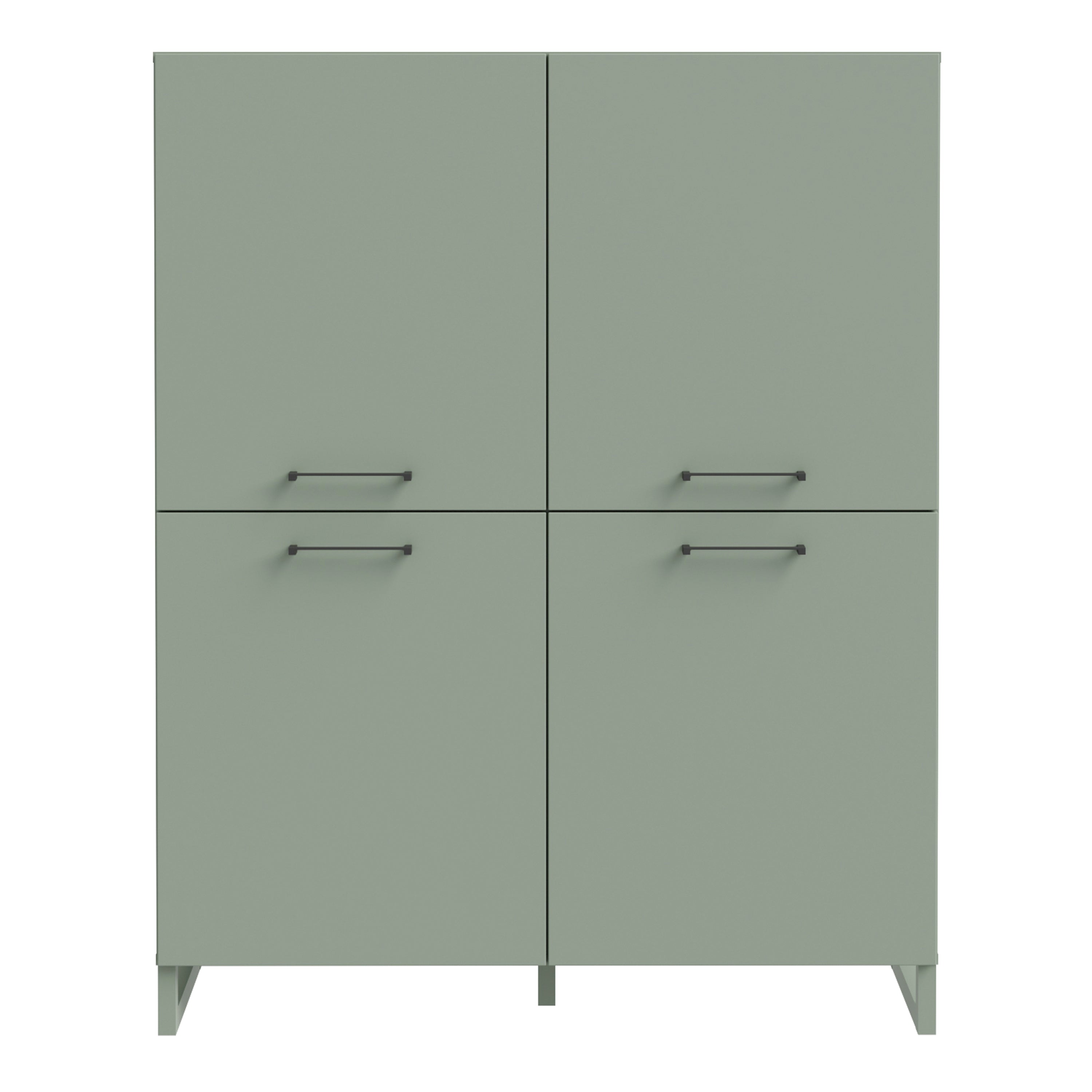 Sali 4 Door Highboard in Sage Green – FTG, view 2