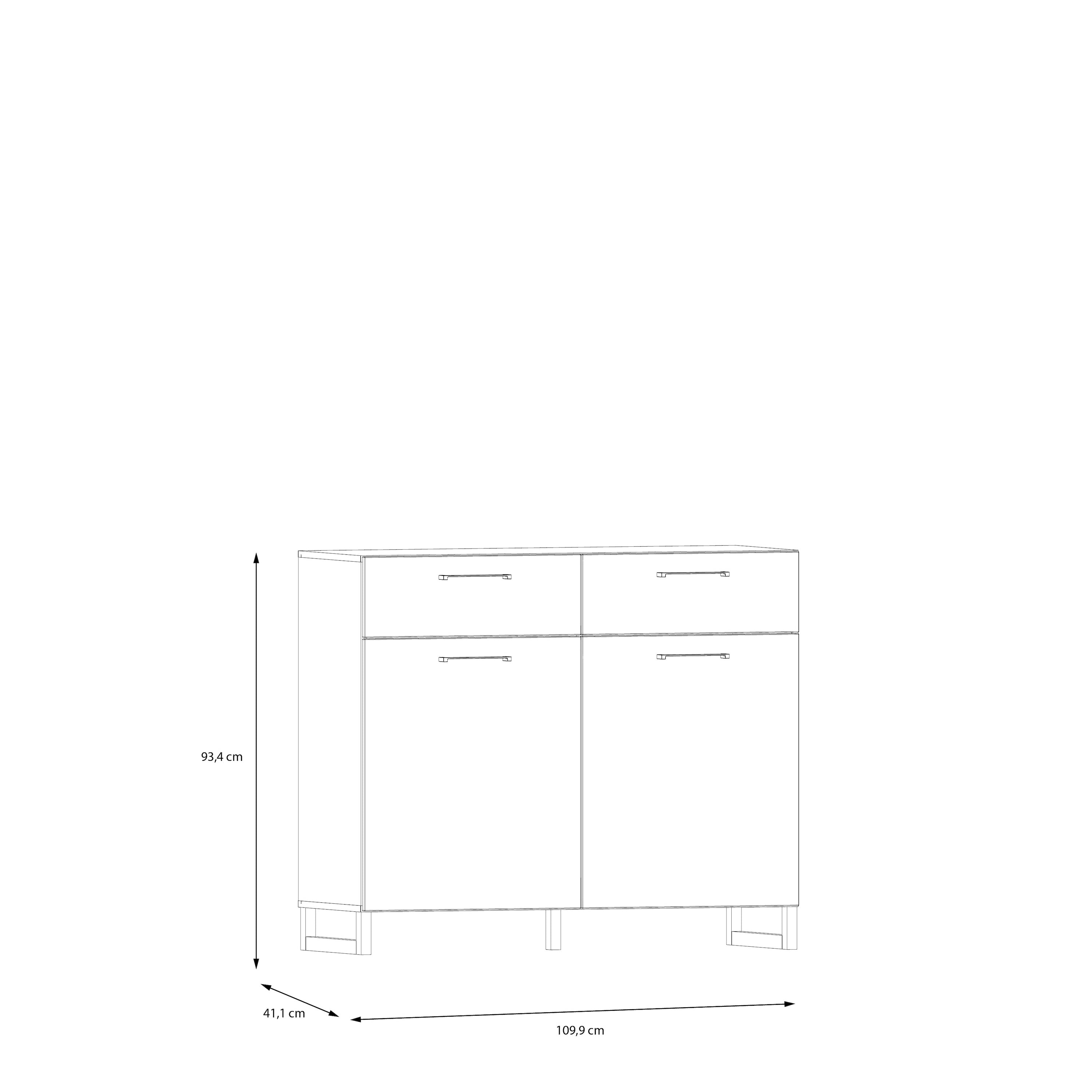 Sali 2 Door 2 Drawer Chest in Light Grey – FTG, view 8
