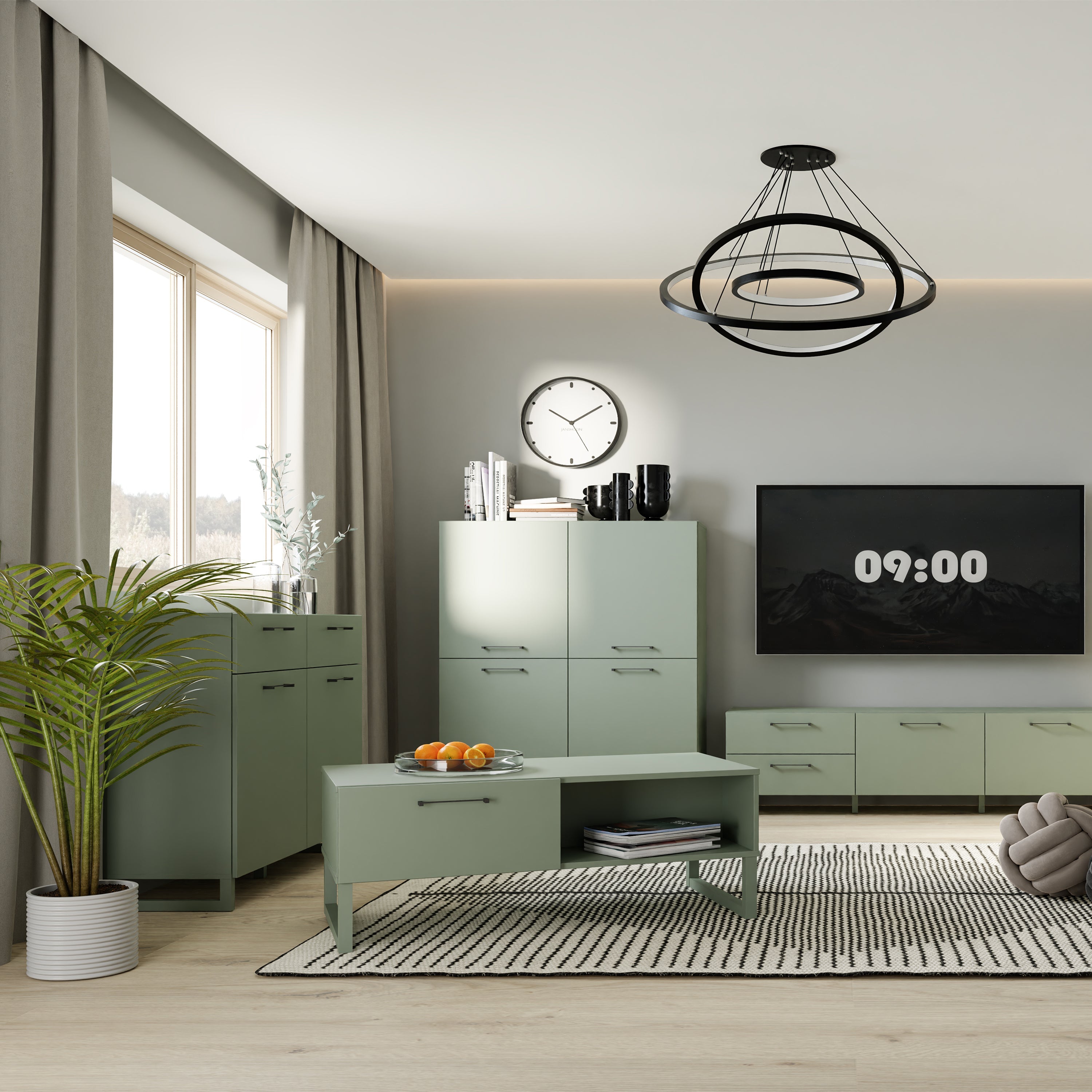 Sali 2 Door 2 Drawer Chest in Sage Green – FTG, view 5