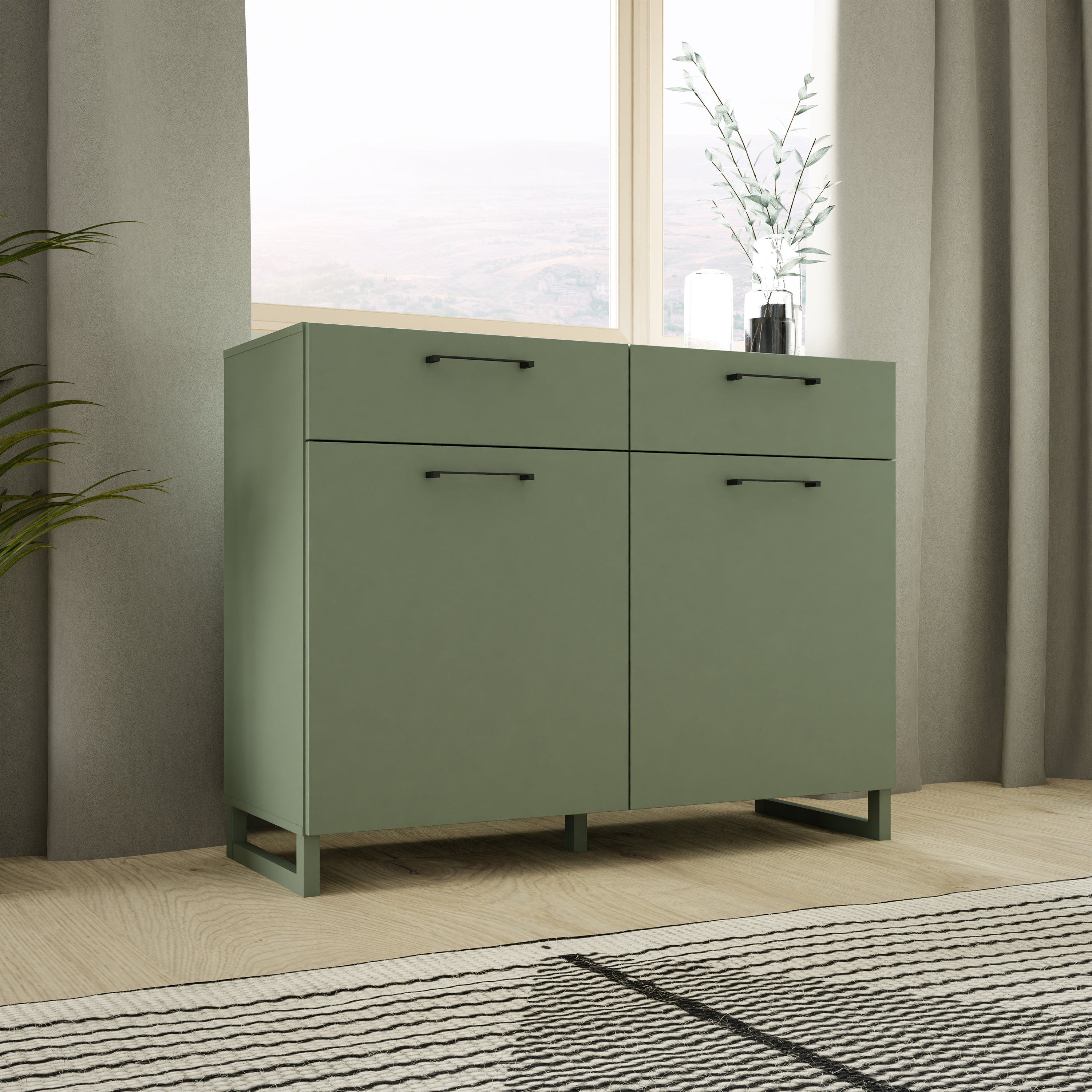 Sali 2 Door 2 Drawer Chest in Sage Green – FTG, view 6