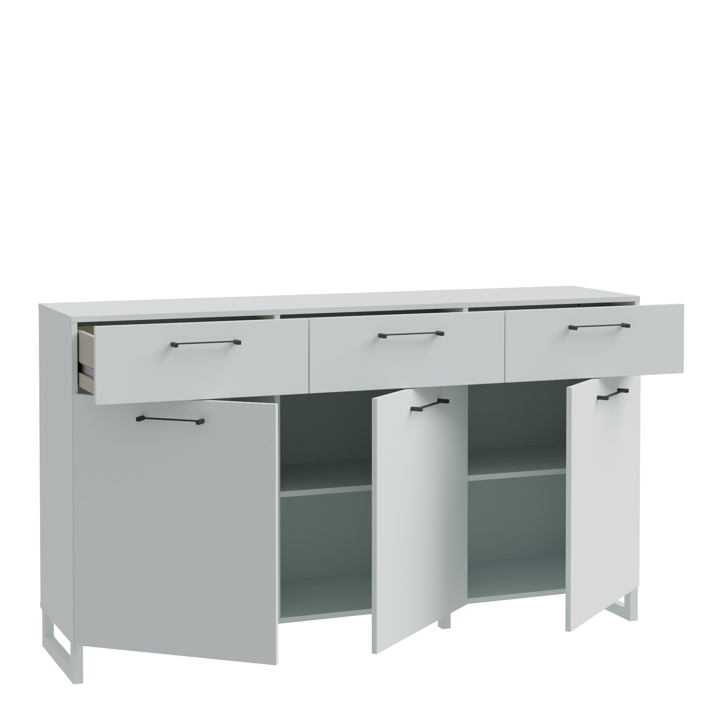 Sali 3 Door 3 Drawer Chest in Light Grey – FTG, view 3