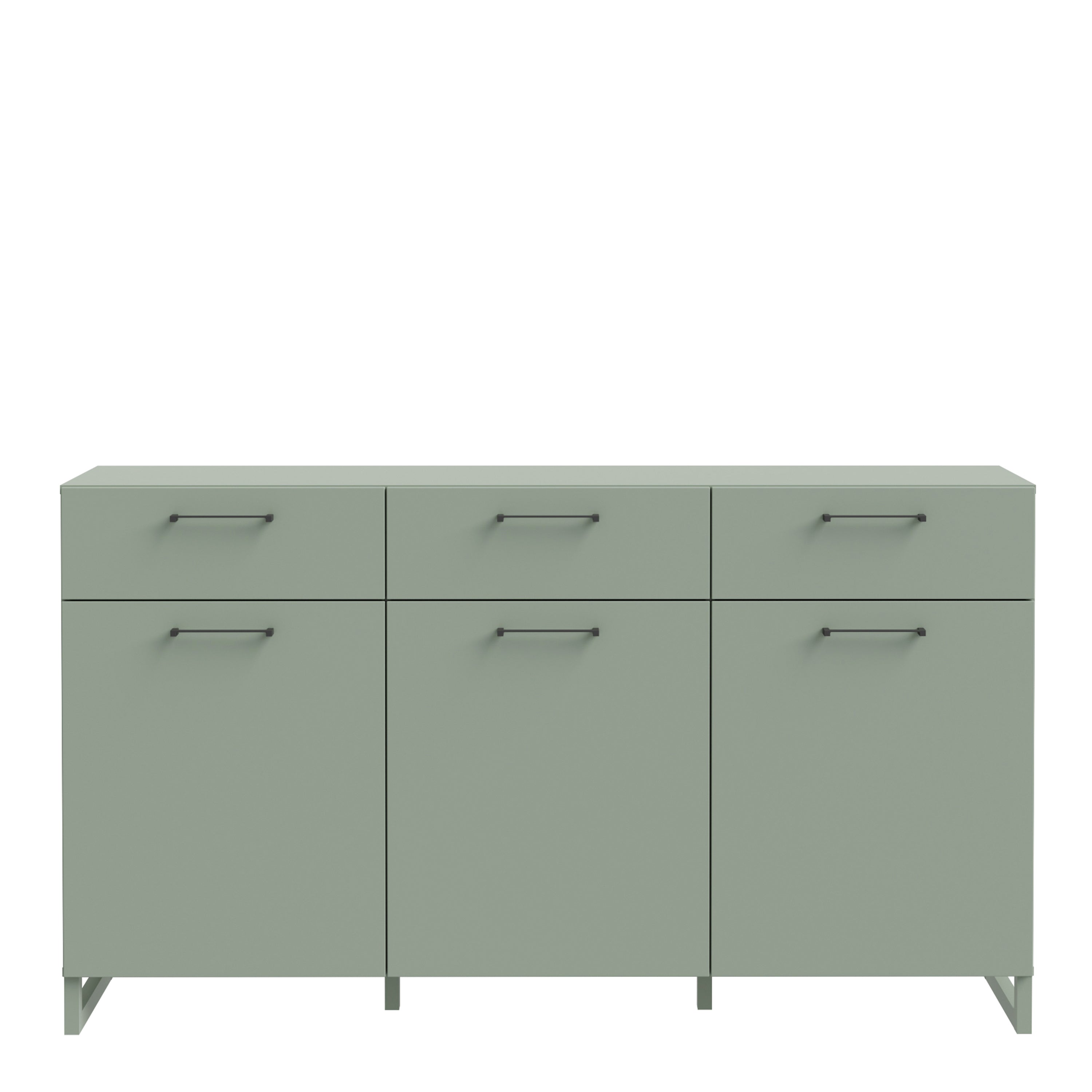 Sali 3 Door 3 Drawer Chest in Sage Green – FTG, view 2