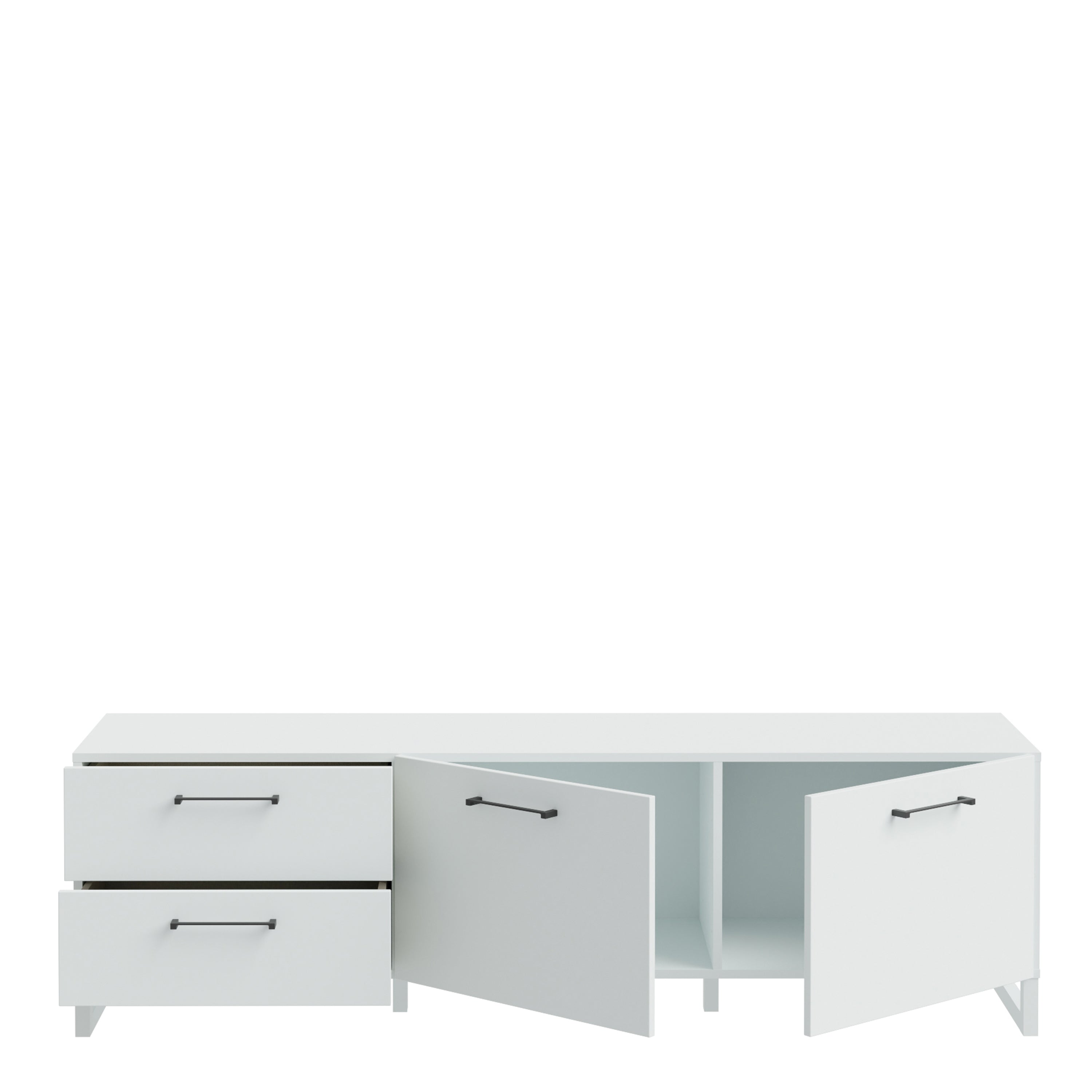 Sali 2 Door 2 Drawer TV Unit in Light Grey – FTG, view 4