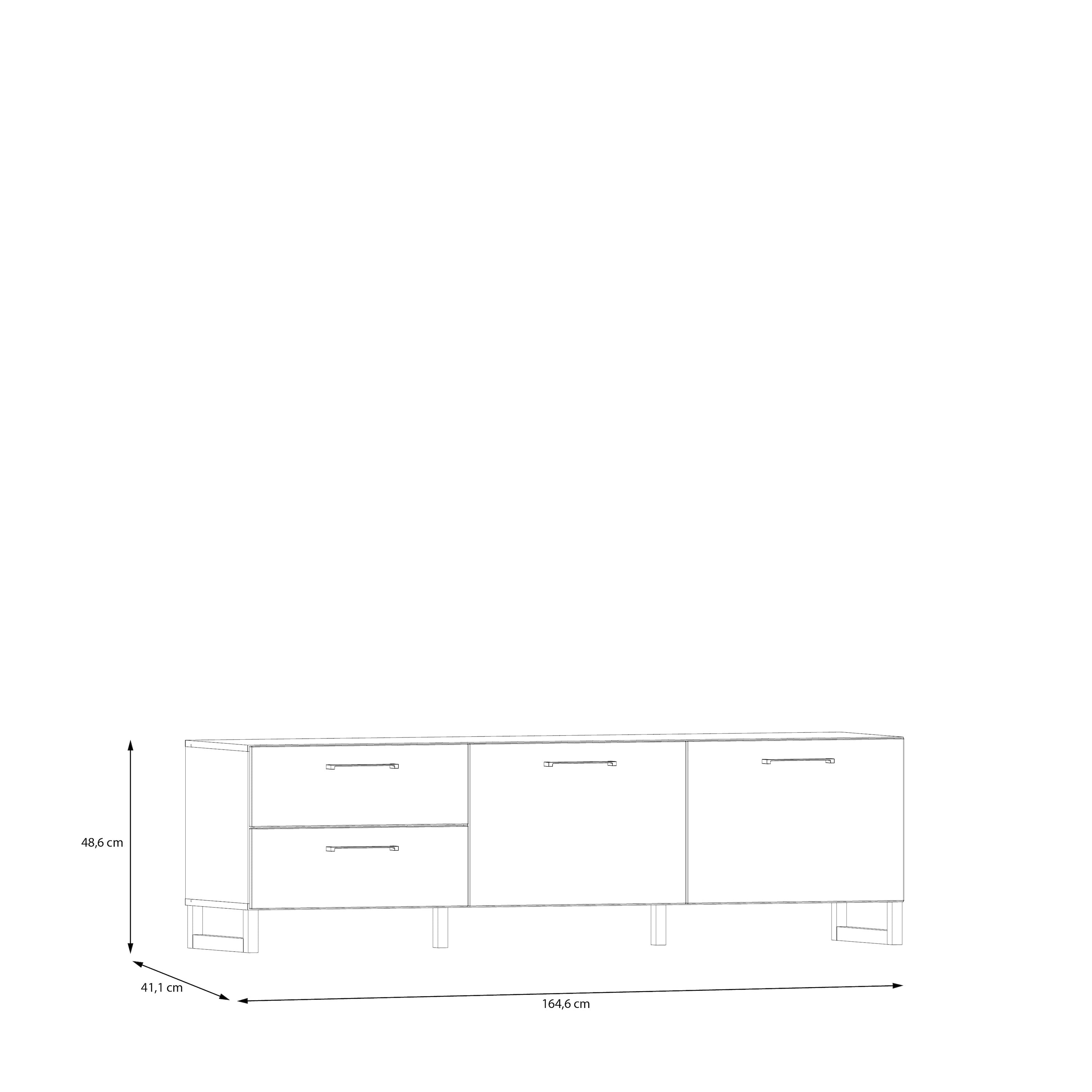 Sali 2 Door 2 Drawer TV Unit in Light Grey – FTG, view 8