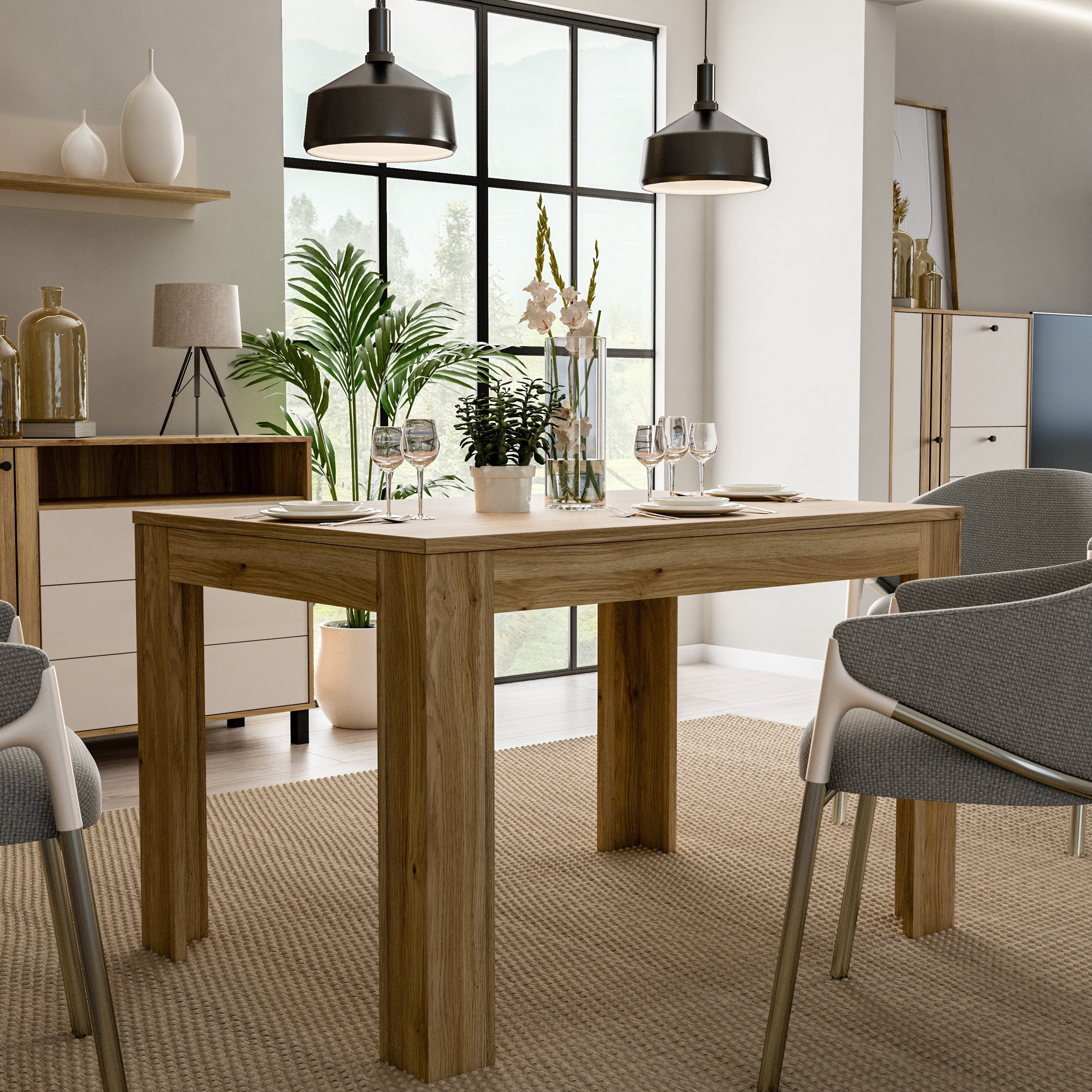 Grafton Extending Dining Table in Oak – FTG, view 6