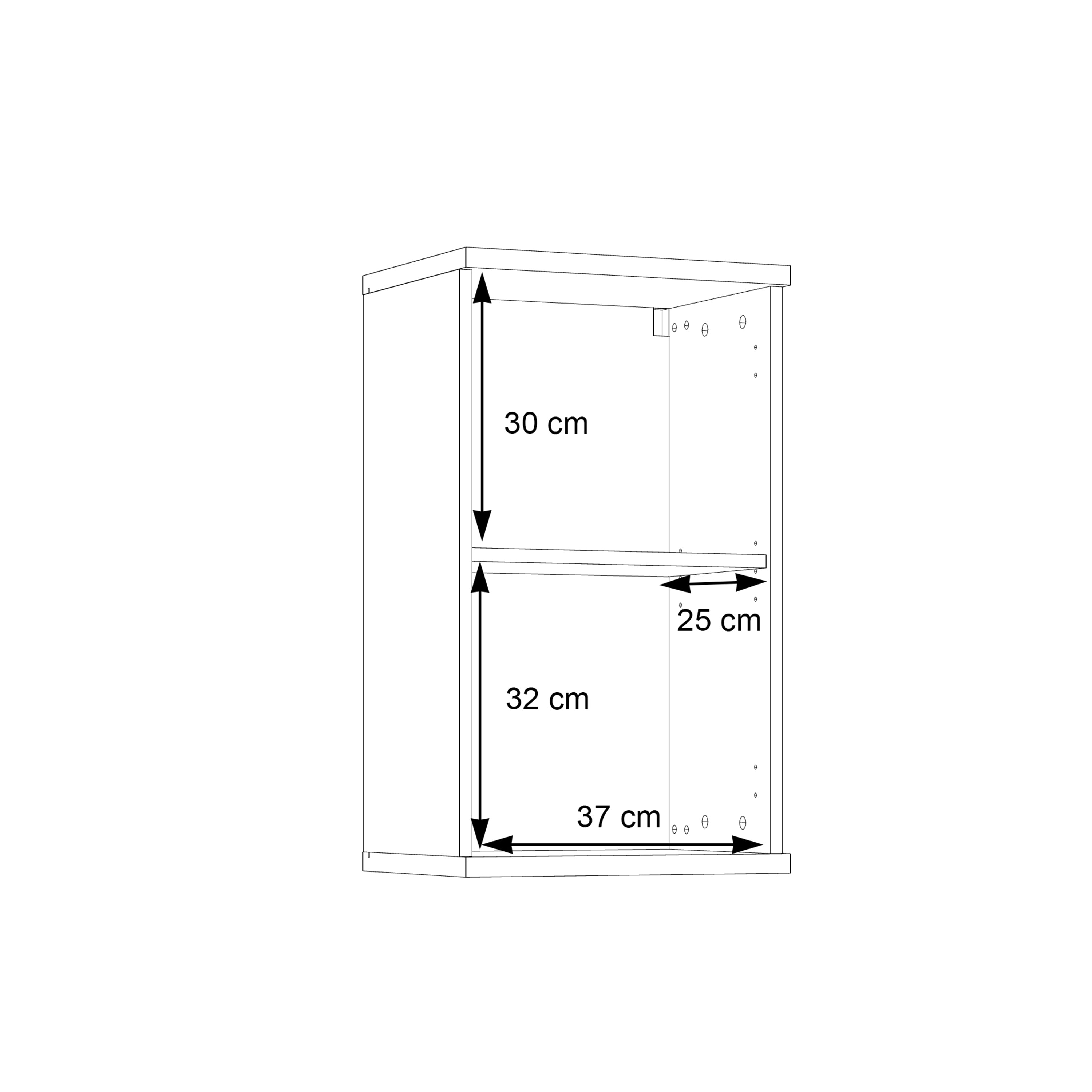 Veris Small Hanging Cupboard with 1 Door in Walnut and Dark Grey
