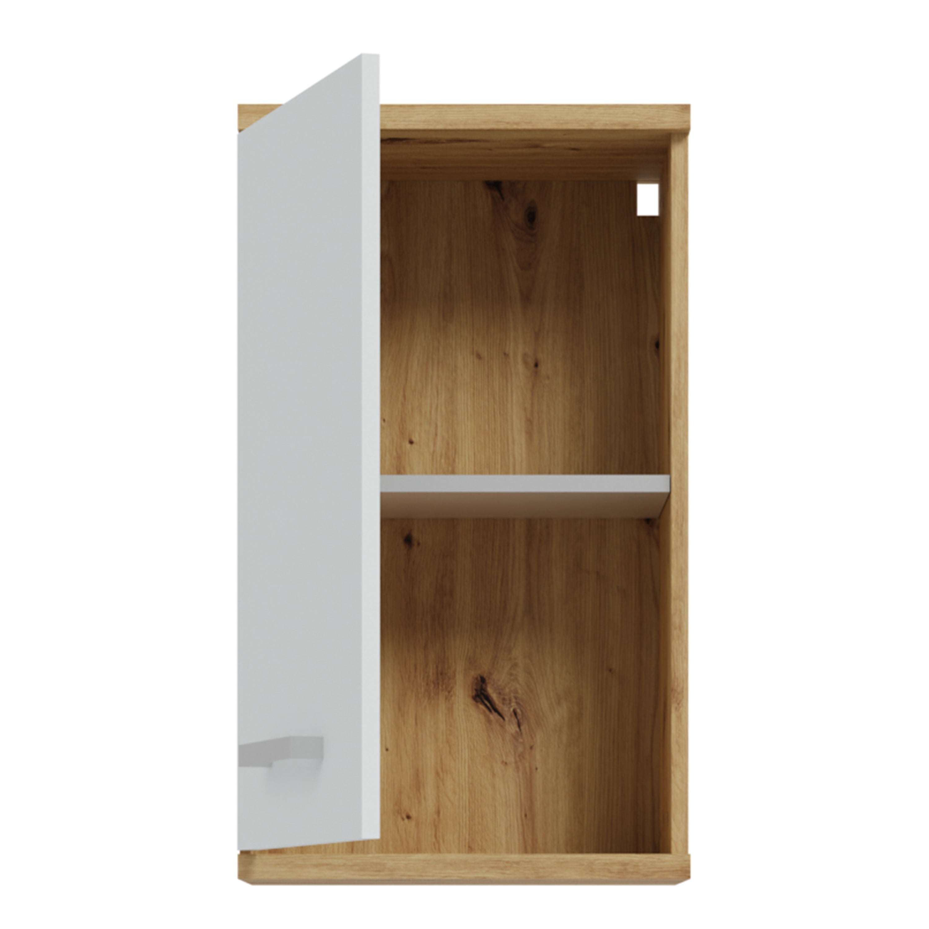 Veris Small Hanging Cupboard with 1 Door in Artisan Oak and Light Grey