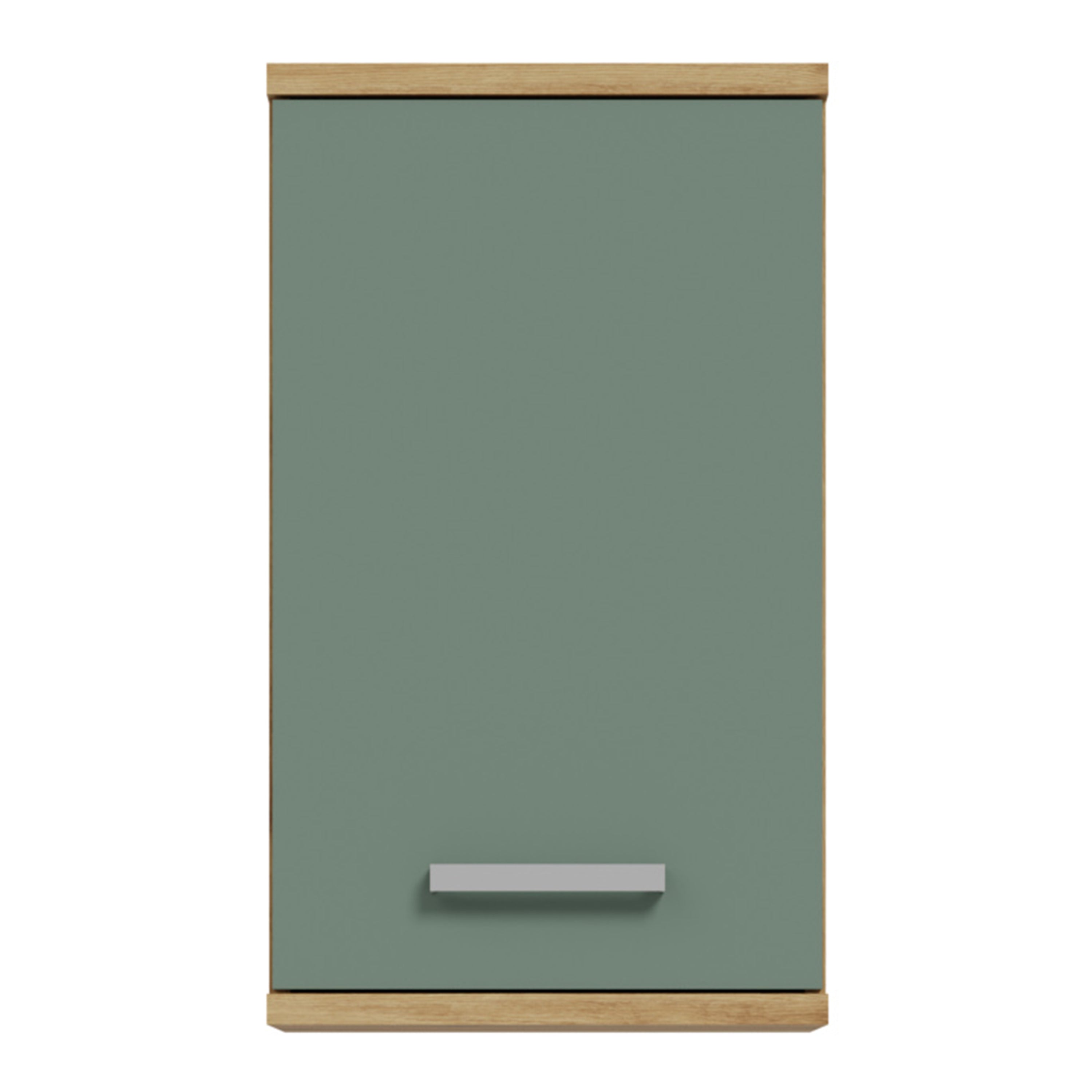 Veris Small Hanging Cupboard with 1 Door in Artisan Oak and Sage Green