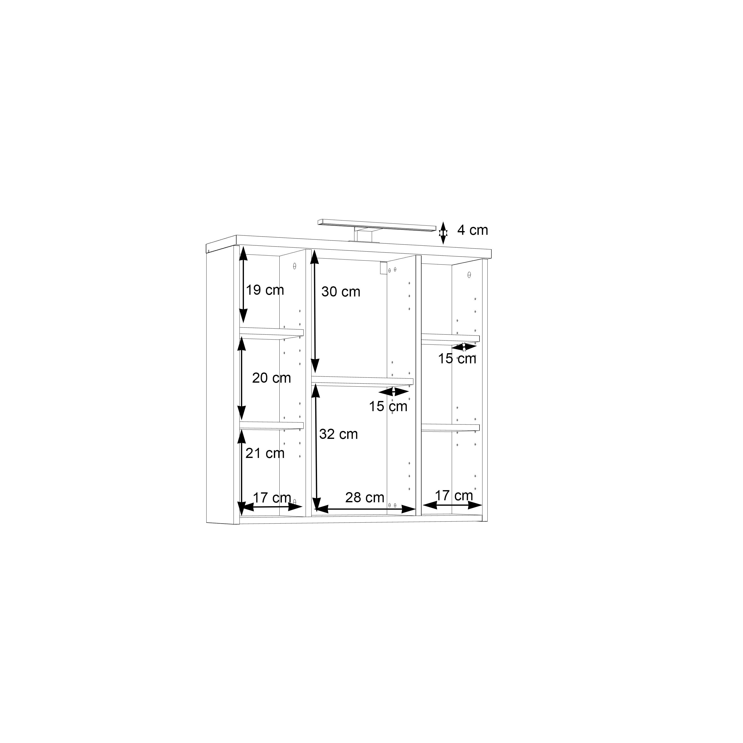 Veris 3 Door Mirrored Bathroom Cabinet with Integrated LED Lighting – Sonoma Oak & White Gloss
