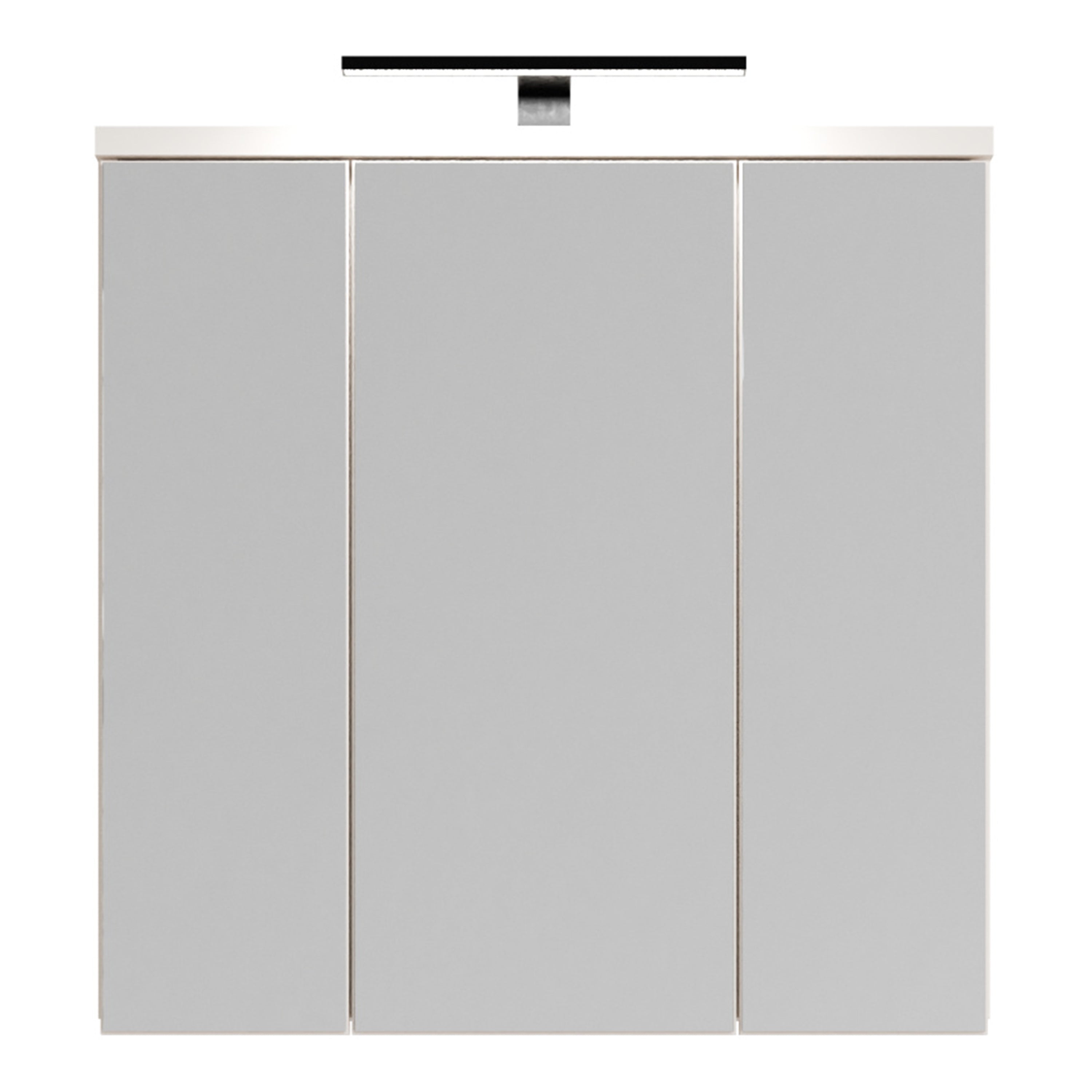Veris 3 Door Mirrored Bathroom Cabinet with Integrated LED Lighting in Sand