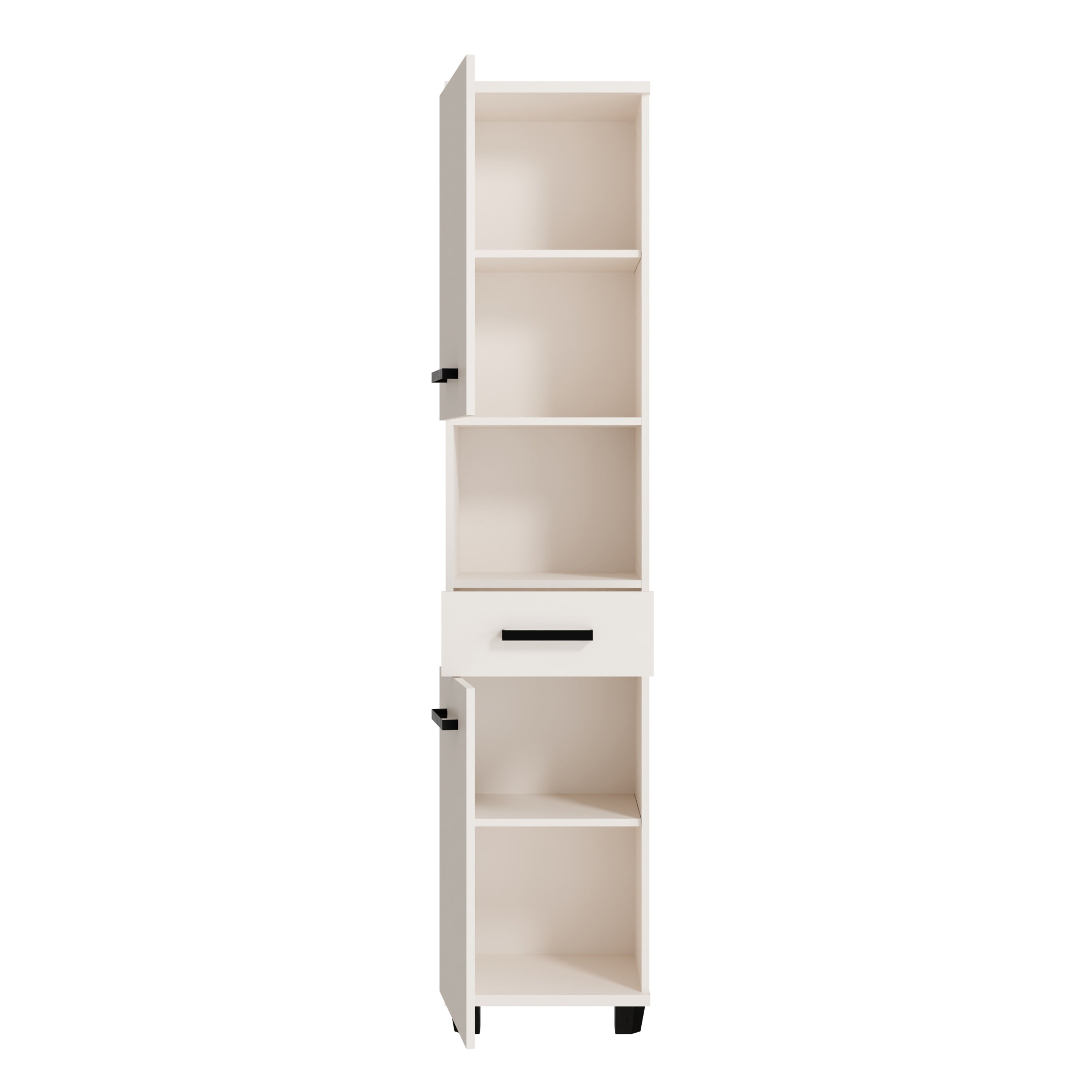 Veris Tall Narrow Bathroom Cupboard with 2 Doors & 1 Drawer in Sand