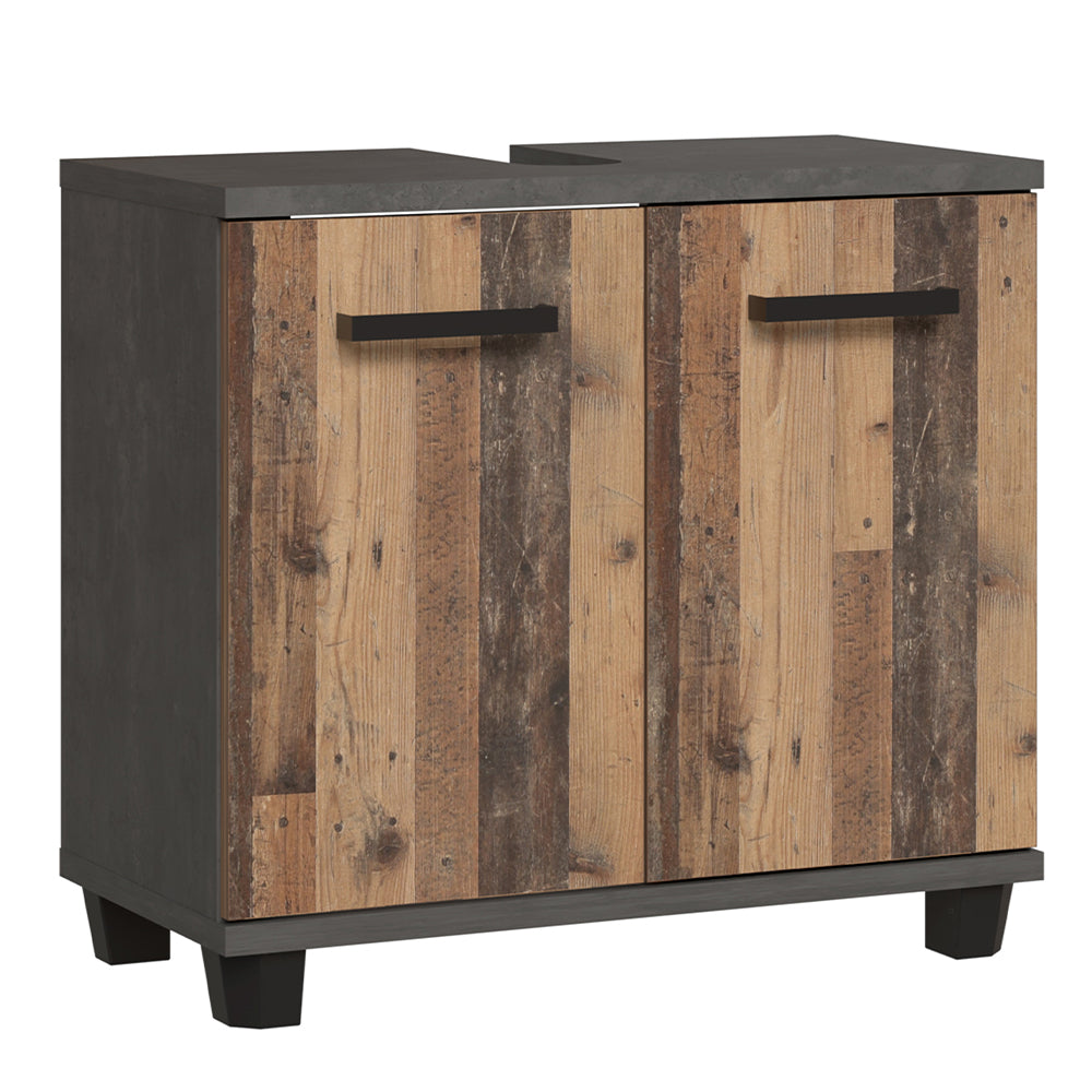 Veris 5 Piece Bathroom Set Walnut & Dark Grey