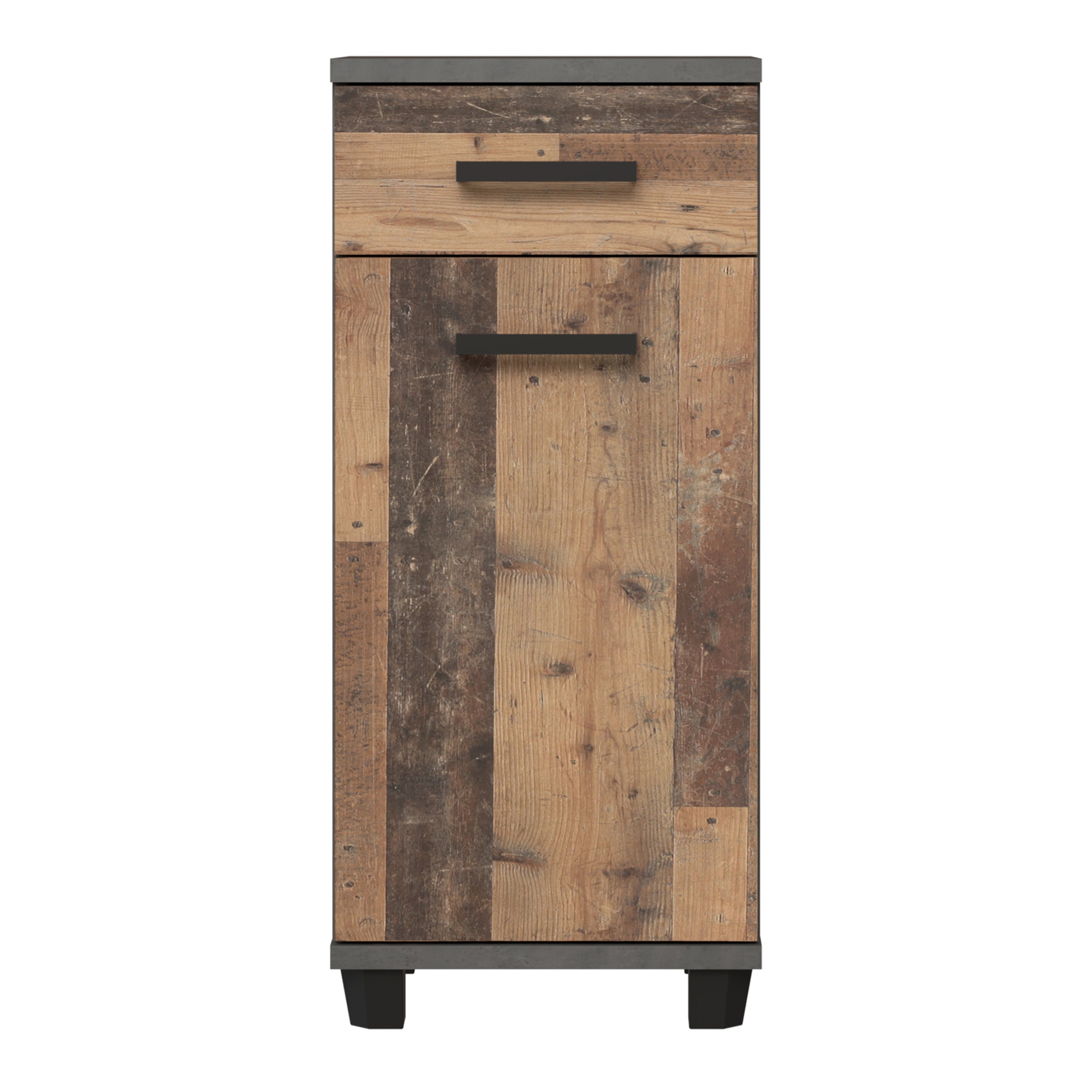 Veris 5 Piece Bathroom Set Walnut & Dark Grey