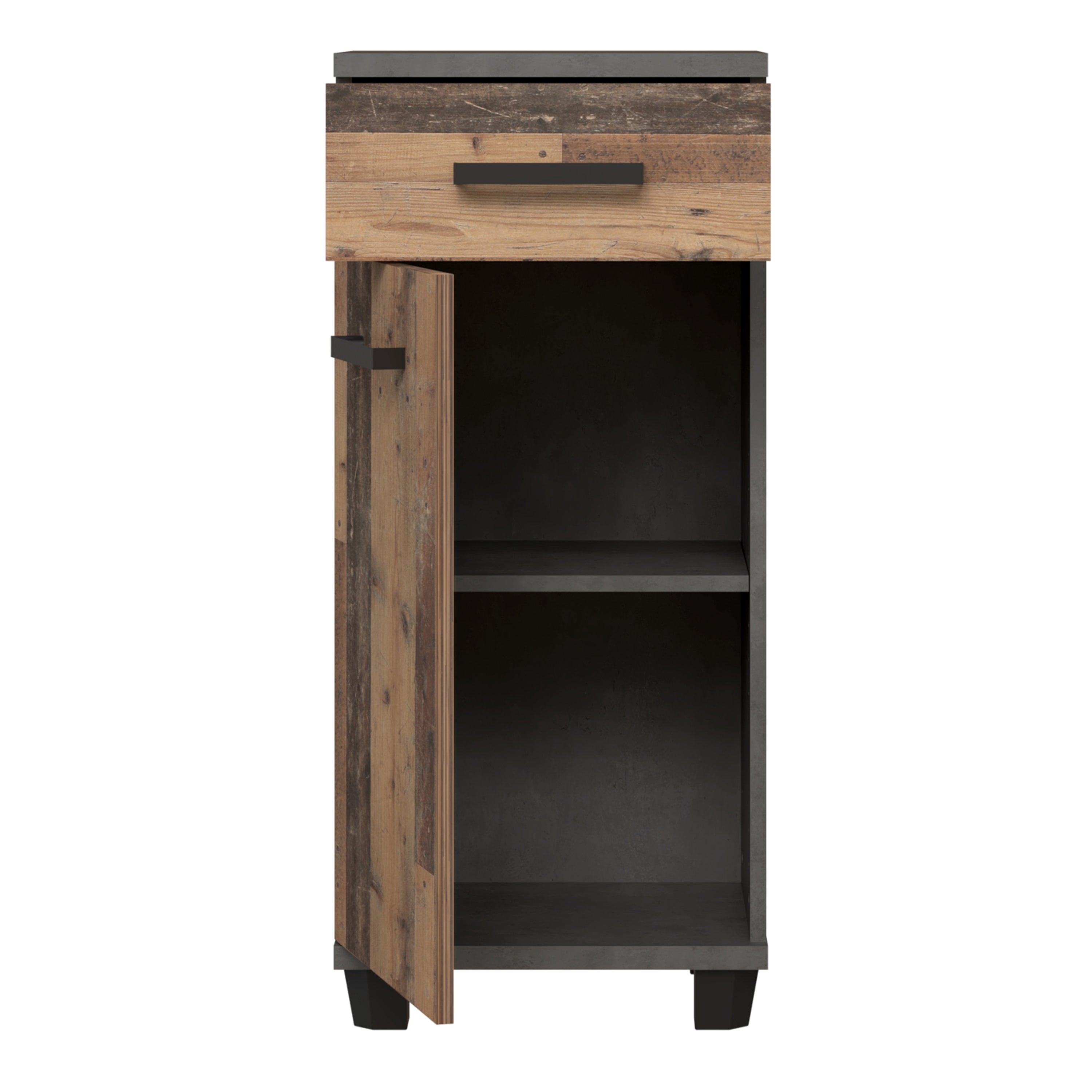 Veris 5 Piece Bathroom Set Walnut & Dark Grey